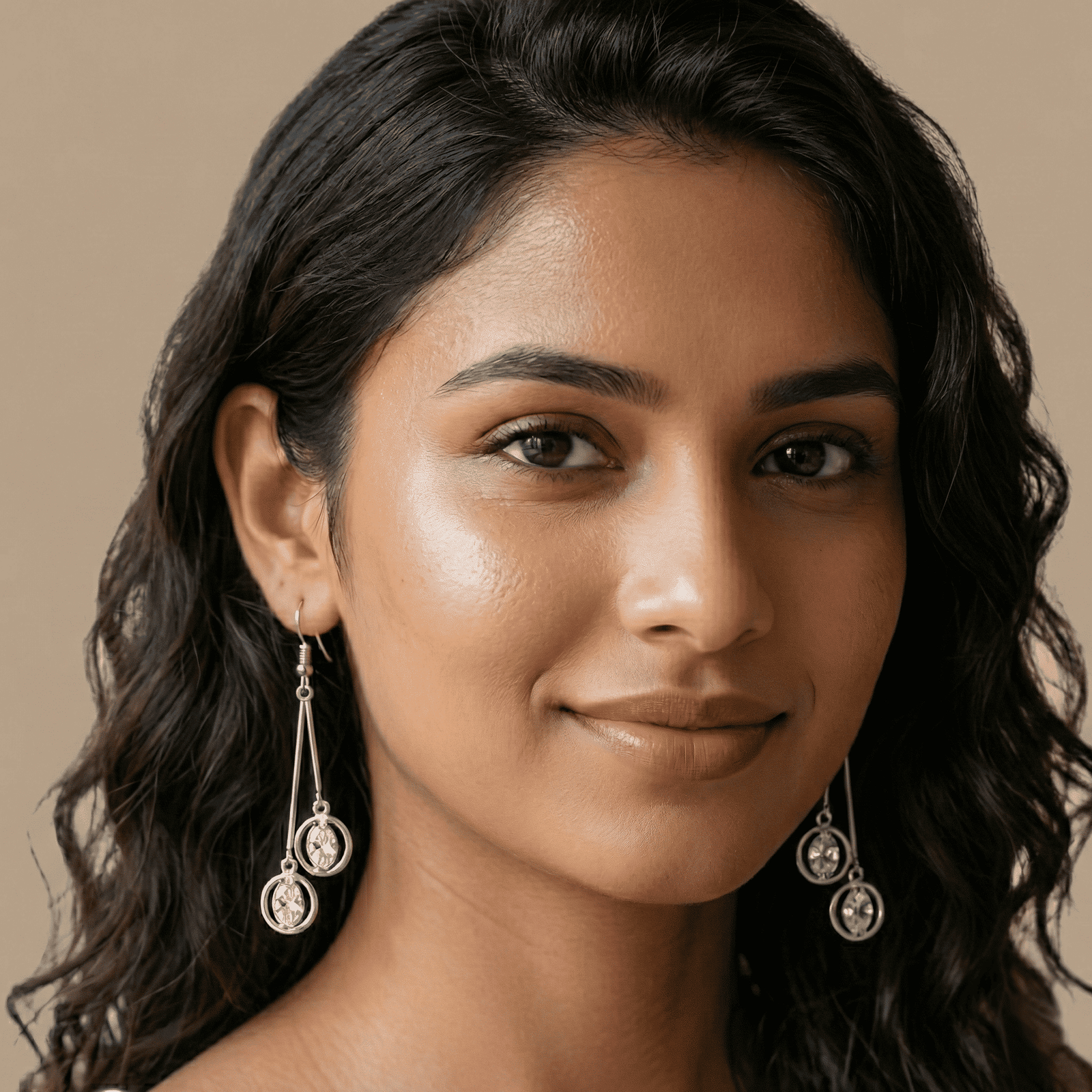 3D Silver Look Crystal Drop Earrings for Women – Party Wear