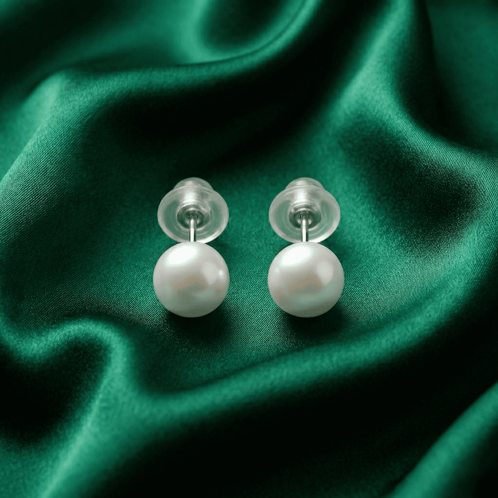 Heart, Pearl & Crystal Stud Earrings Combo for Women (3 Pairs)