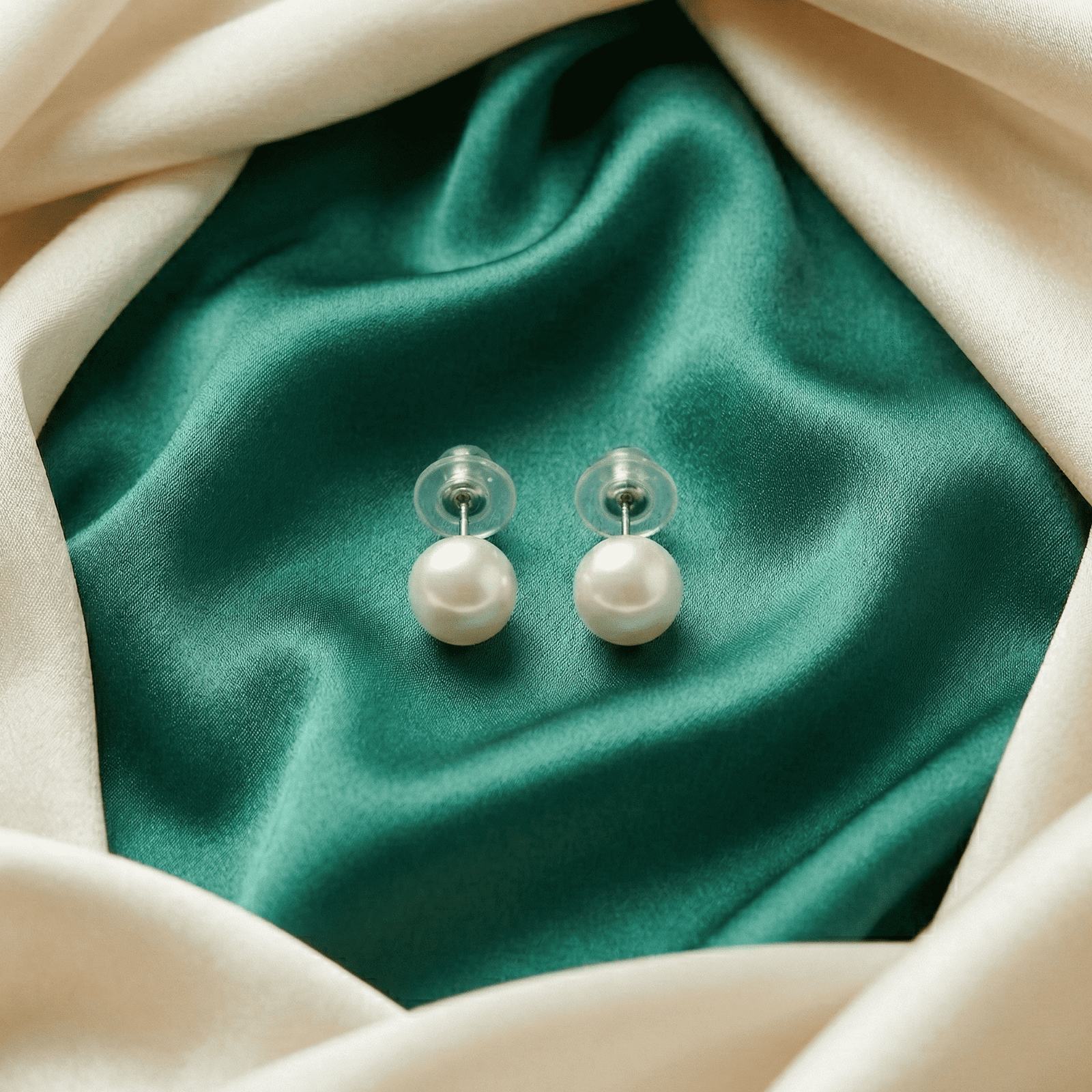 Heart, Pearl & Crystal Stud Earrings Combo for Women (3 Pairs)