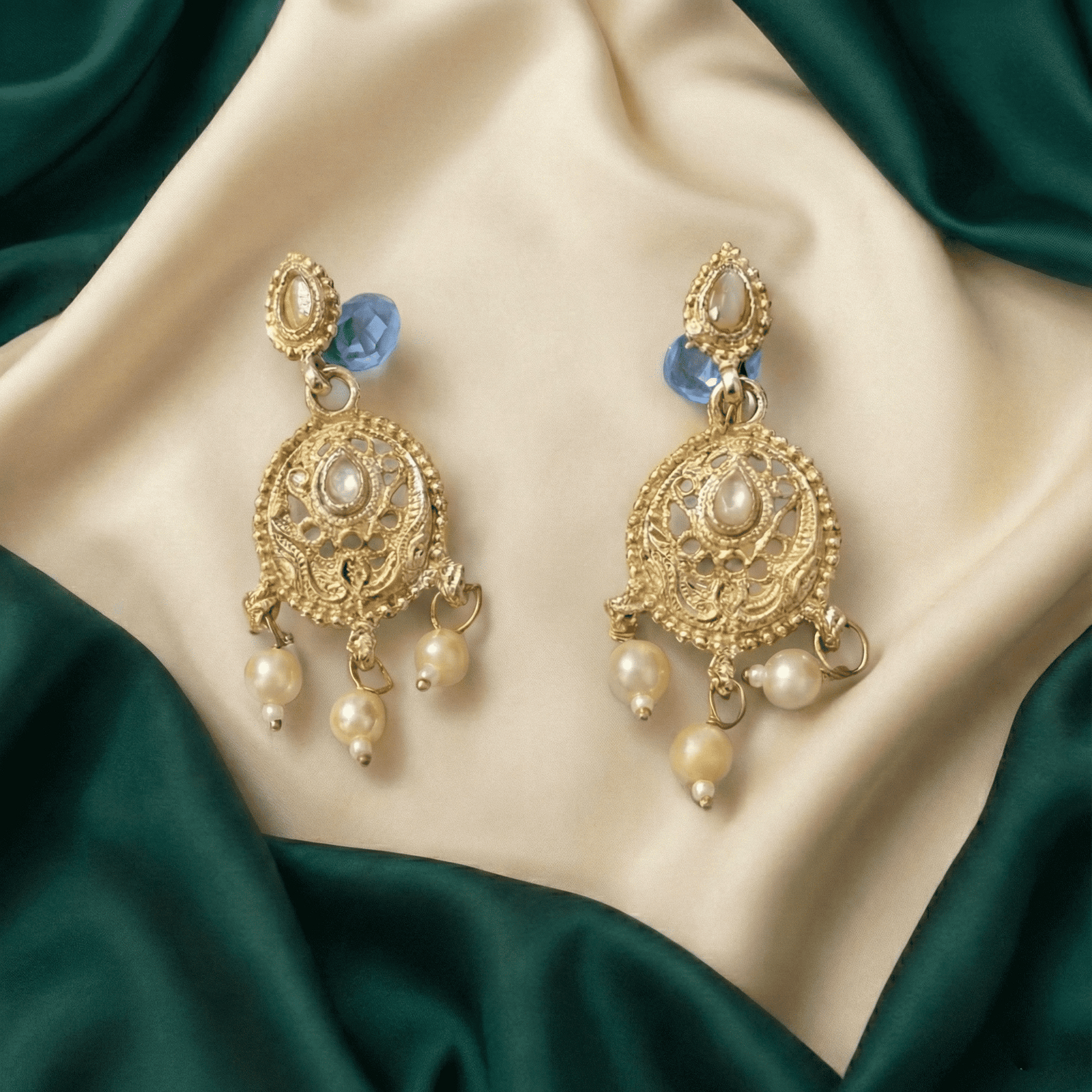 Eshanarya Meenakari Pearl Pendant Necklace Set for Women