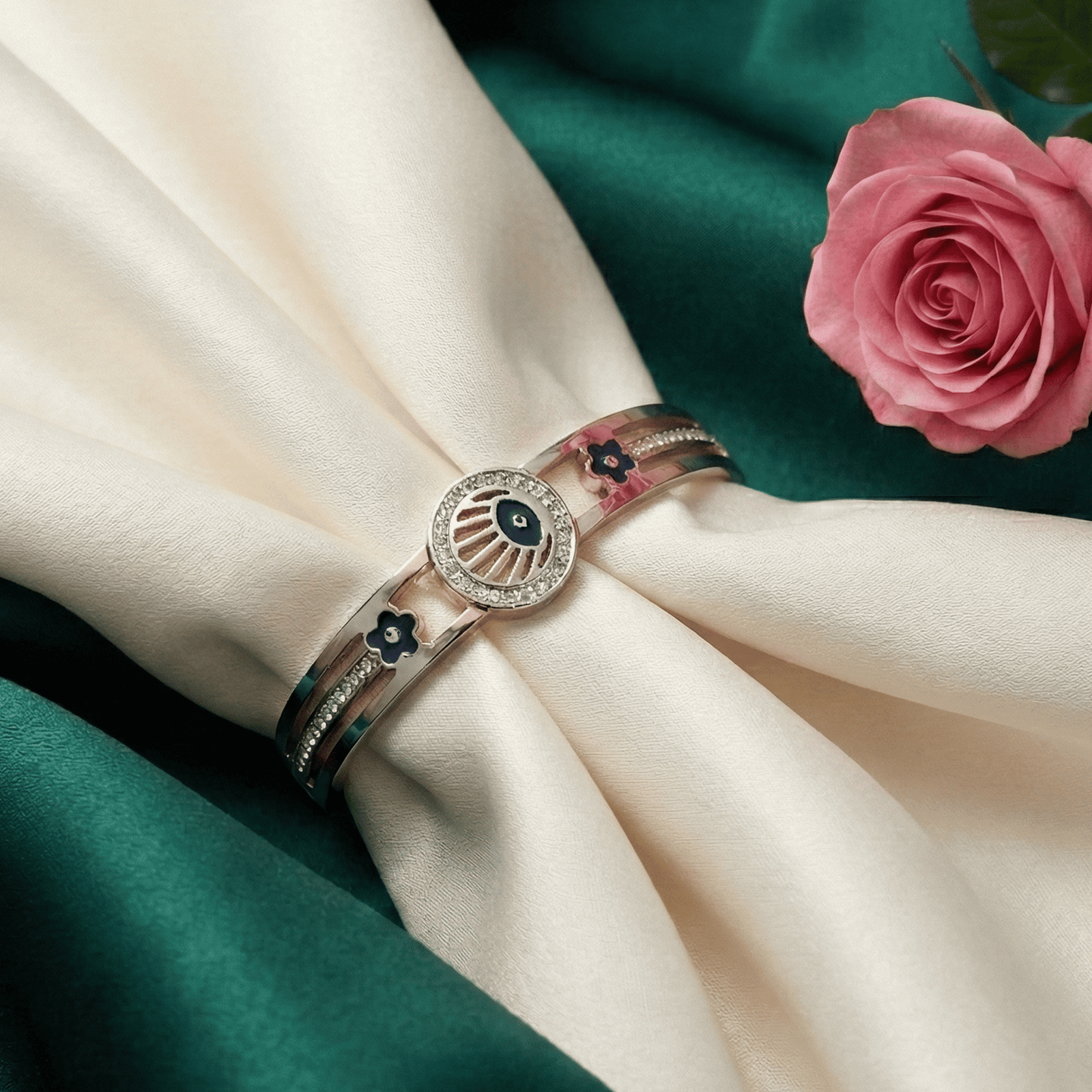 Eshanarya Anti-Tarnish Evil Eye Bracelet for Women