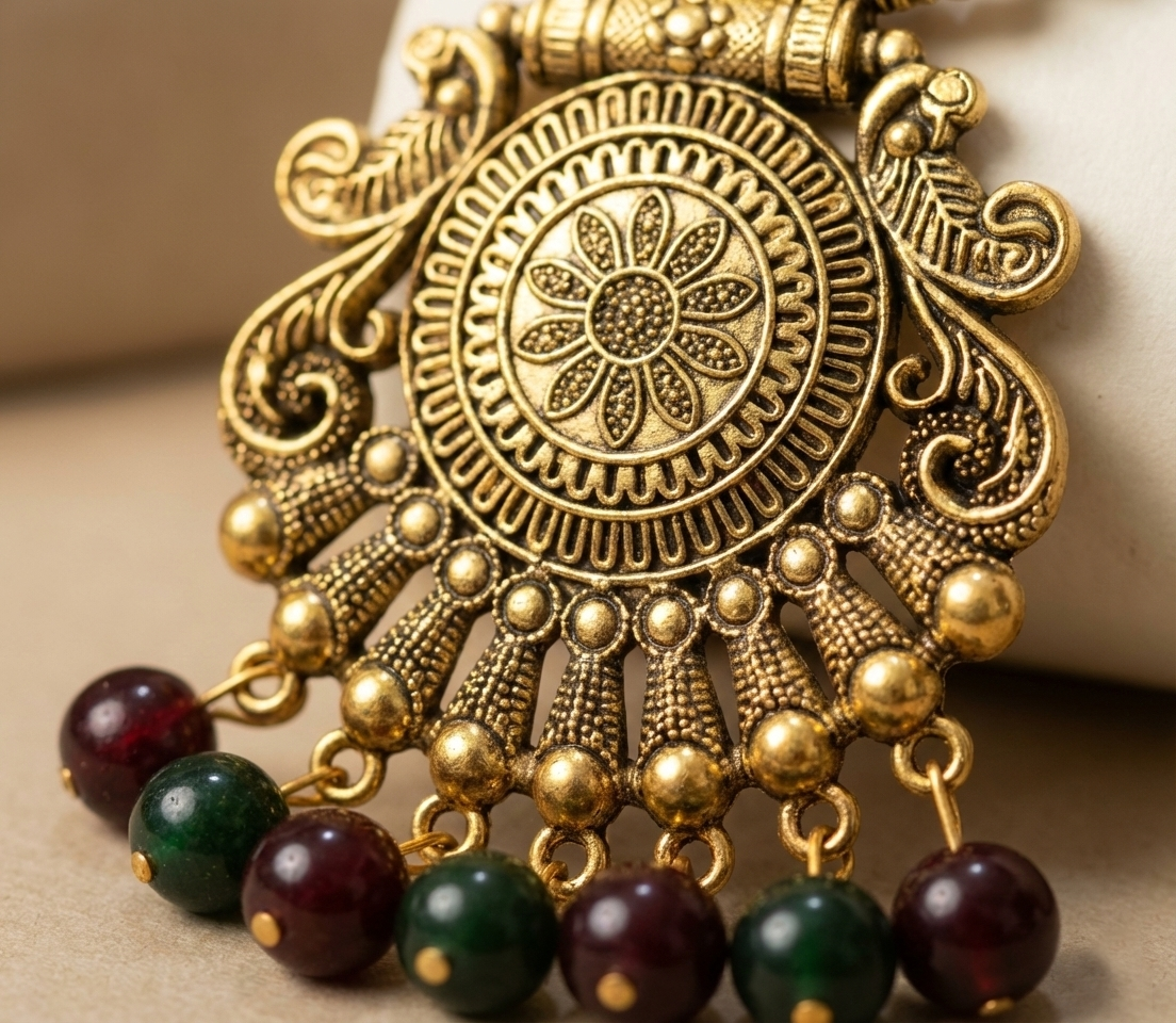 Antique Multicolor Beaded Necklace Set