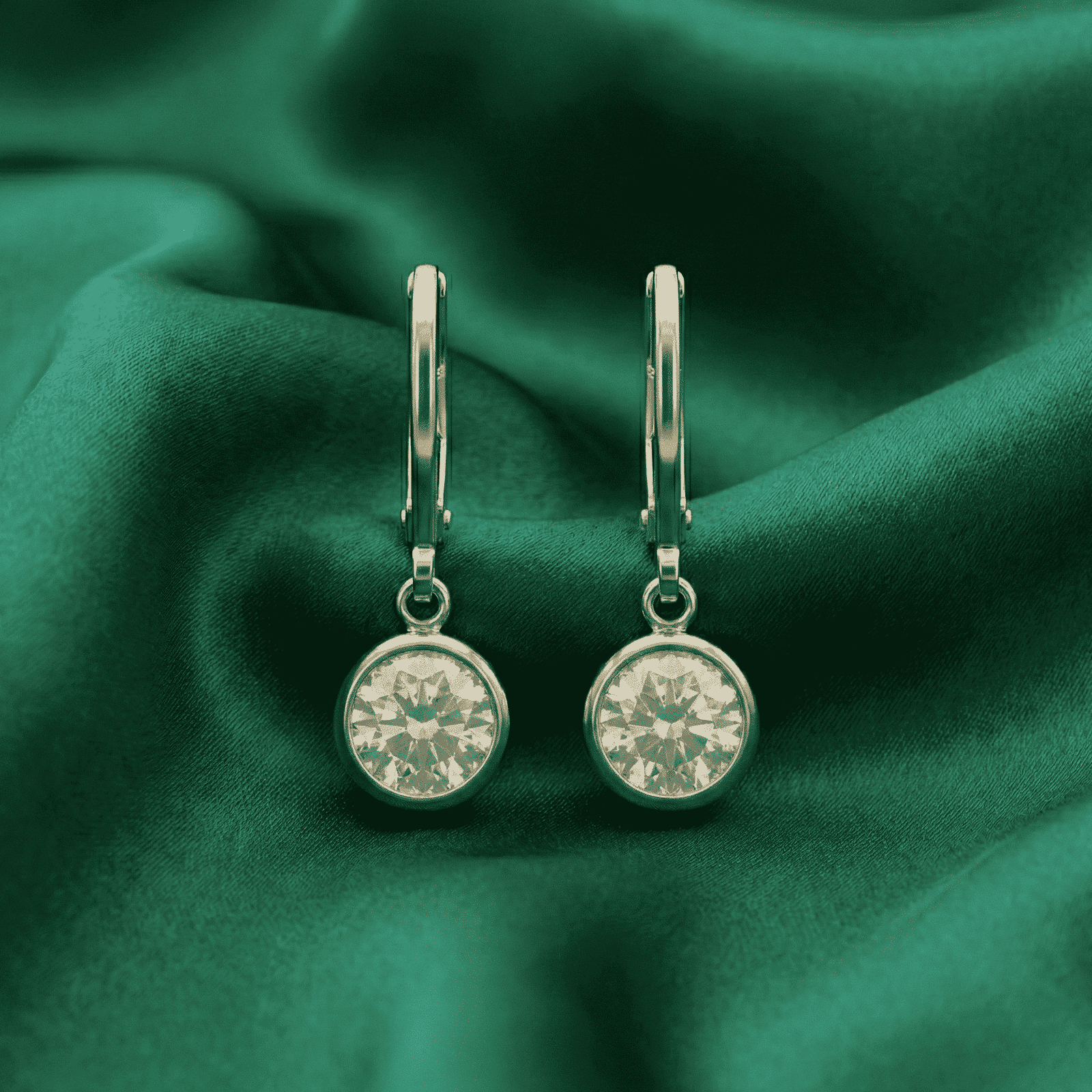 Eshanarya Clear Crystal Drop Earrings for Women