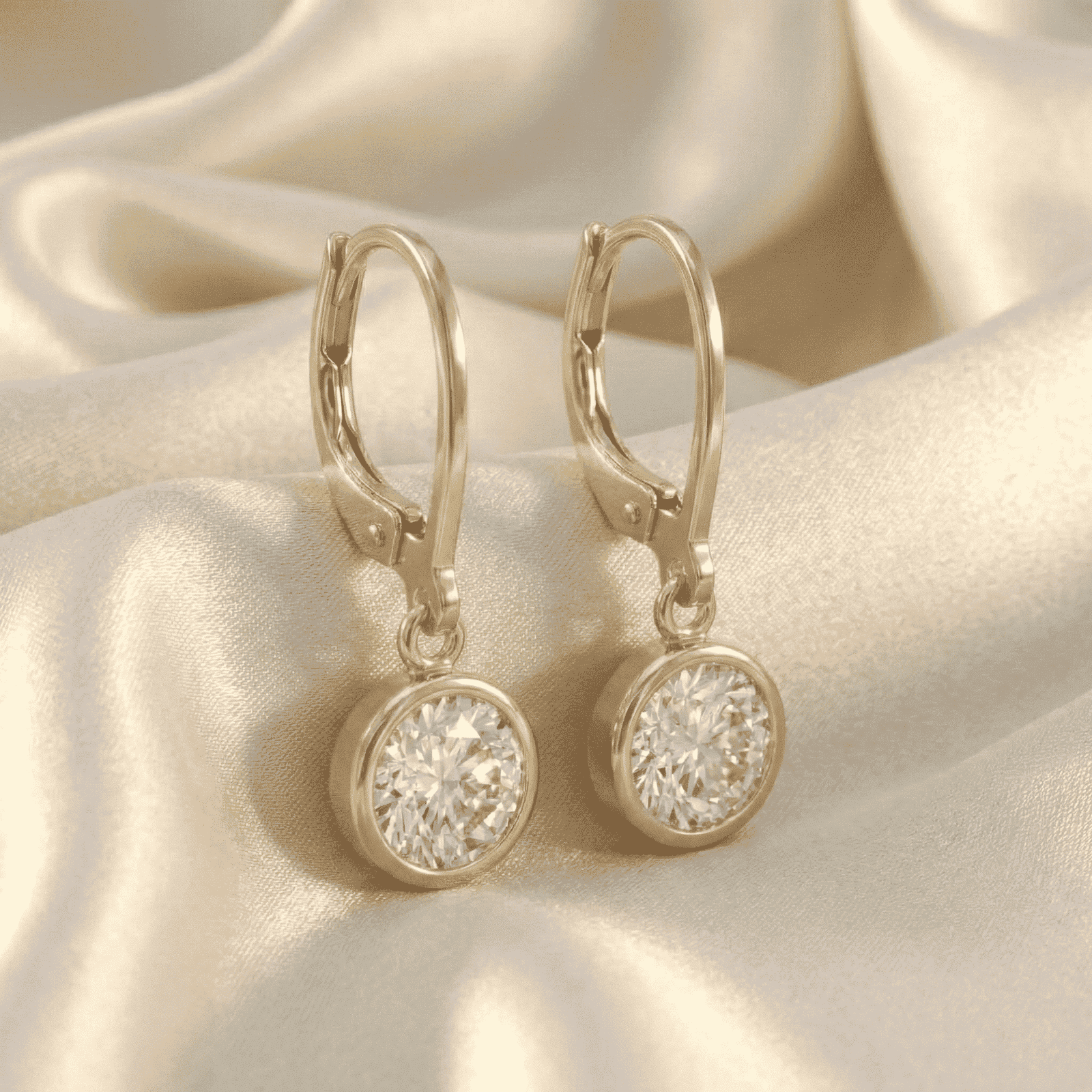 Eshanarya Clear Crystal Drop Earrings for Women