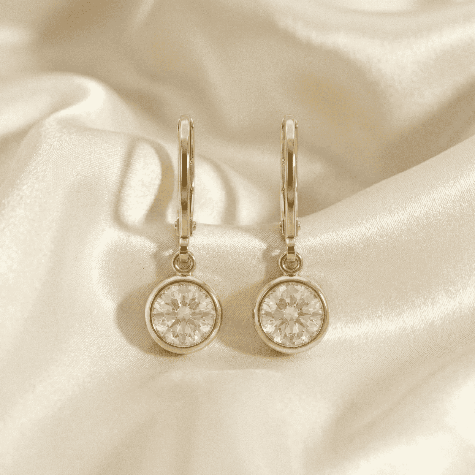 Eshanarya Clear Crystal Drop Earrings for Women