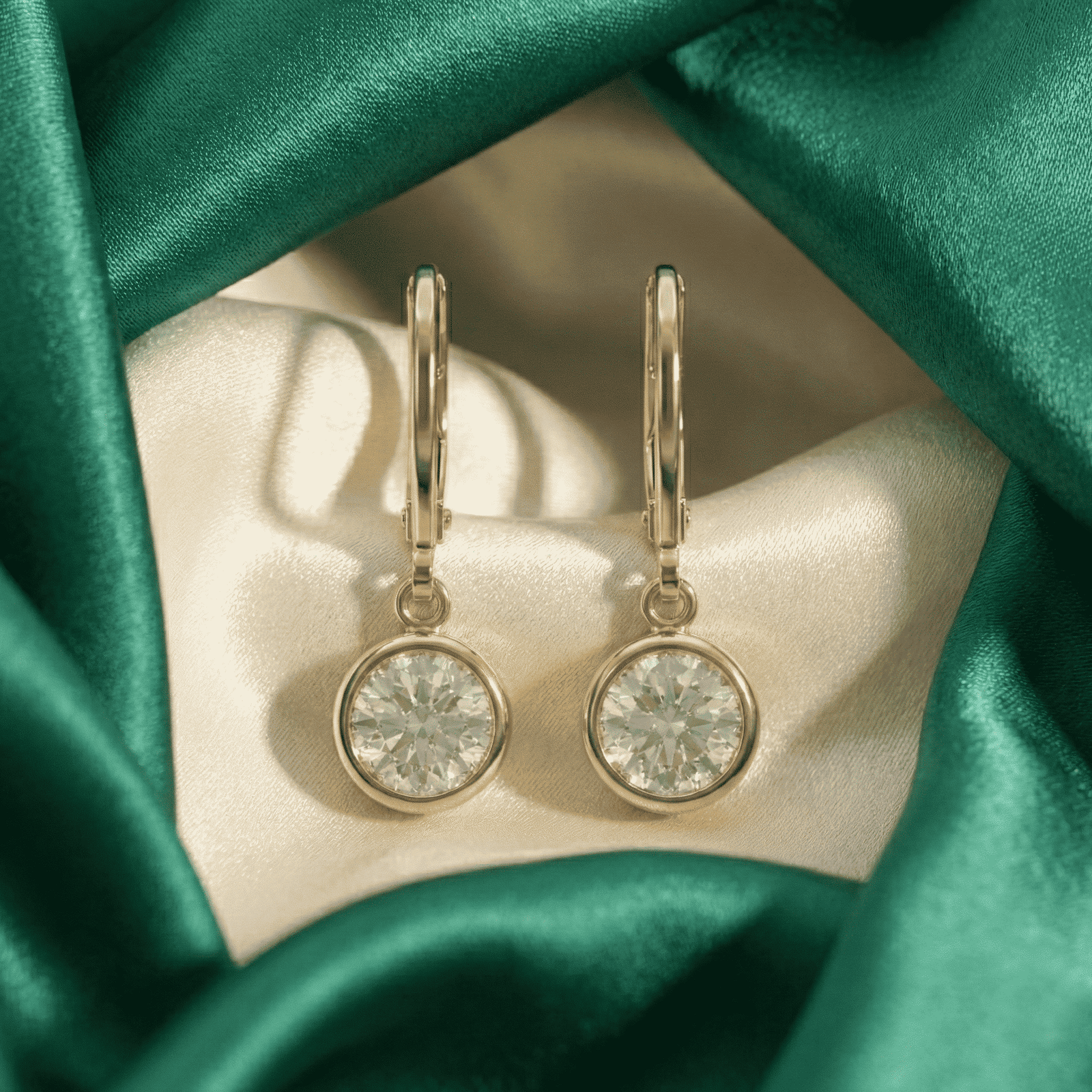 Eshanarya Clear Crystal Drop Earrings for Women