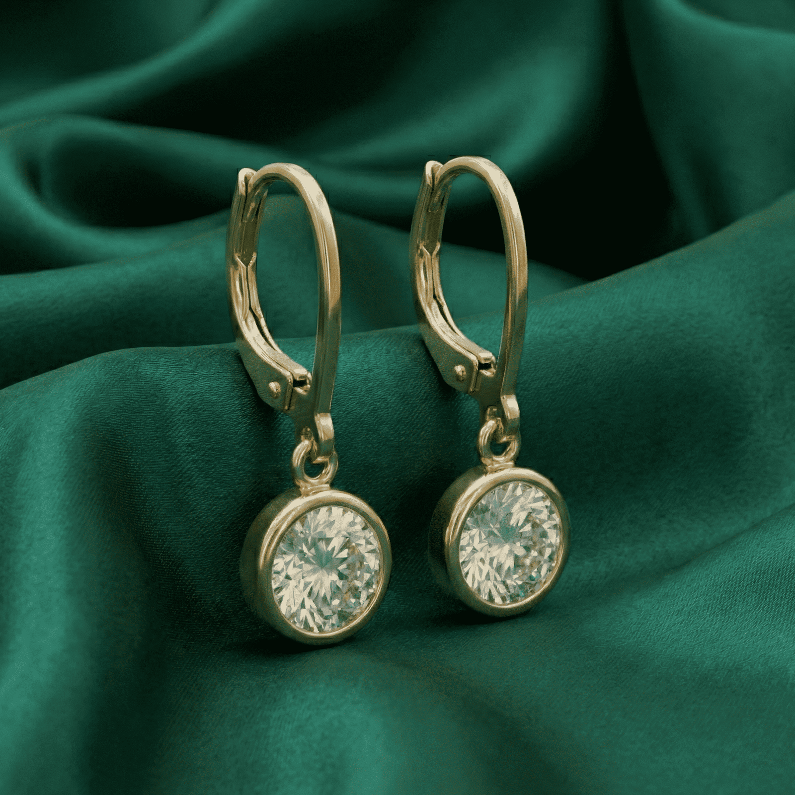 Eshanarya Clear Crystal Drop Earrings for Women