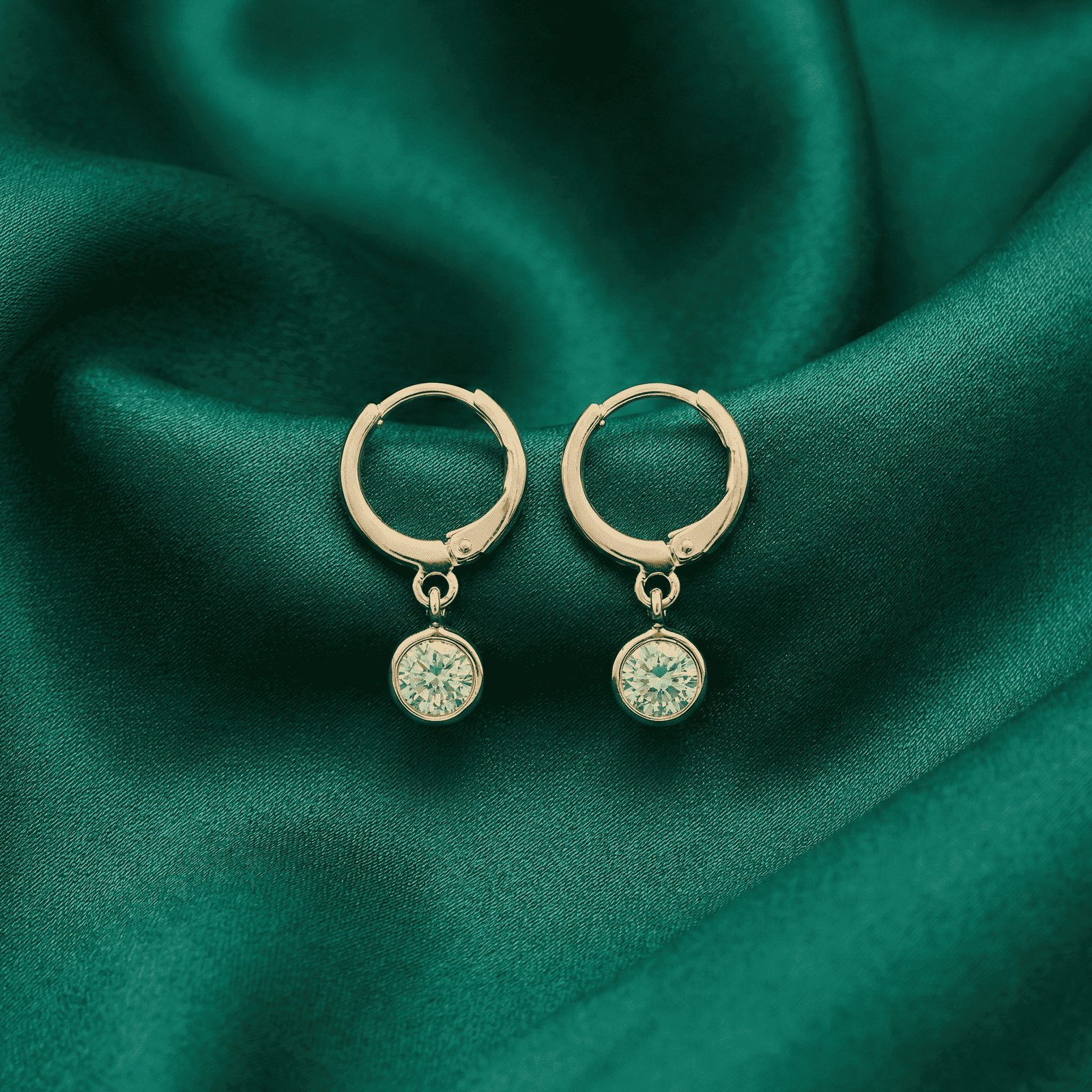 Eshanarya Clear Crystal Drop Earrings for Women