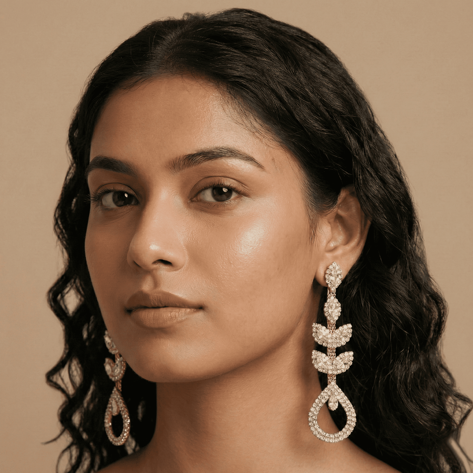 Eshanarya Crystal Drop Designer Earrings for Women – Party Wear