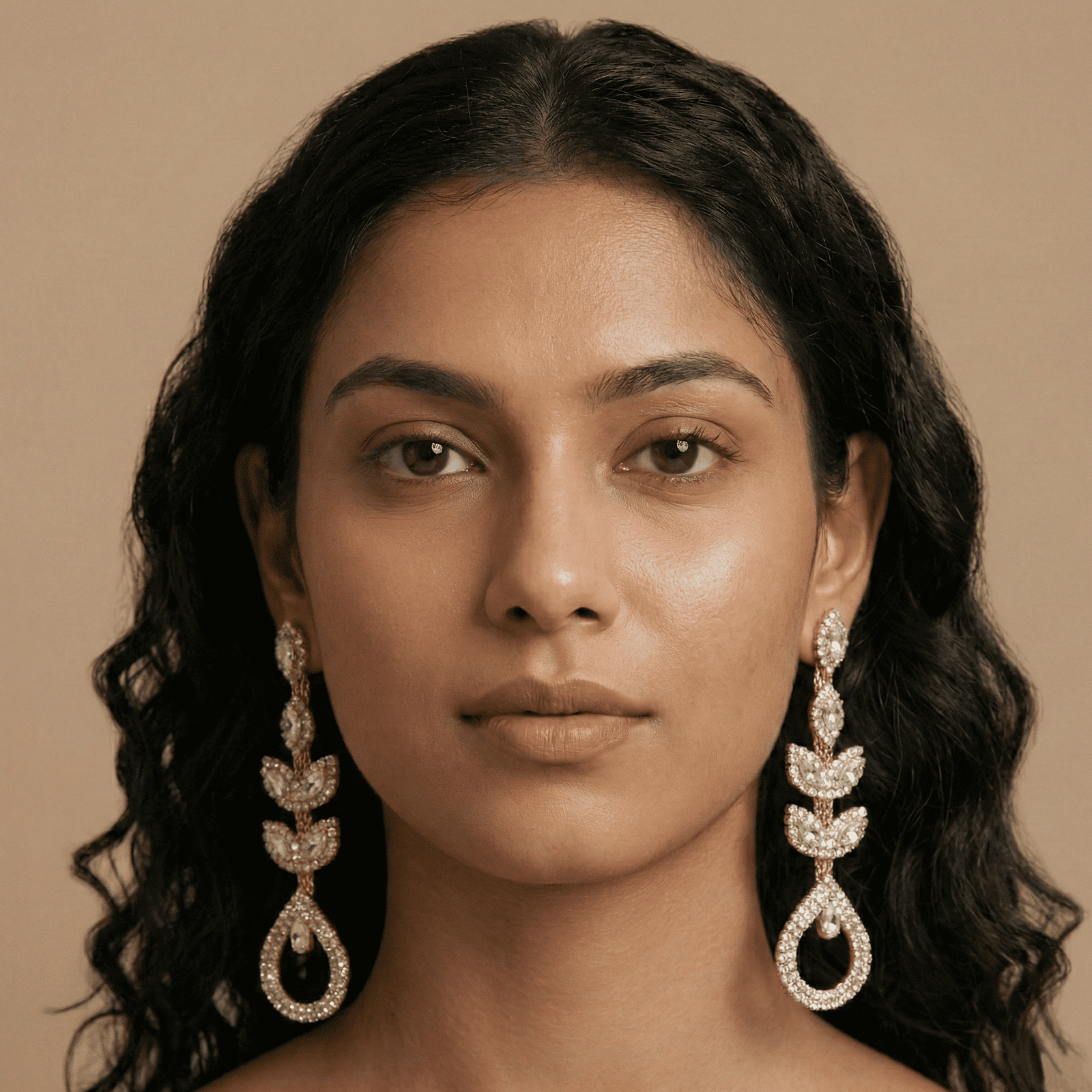 Eshanarya Crystal Drop Designer Earrings for Women – Party Wear