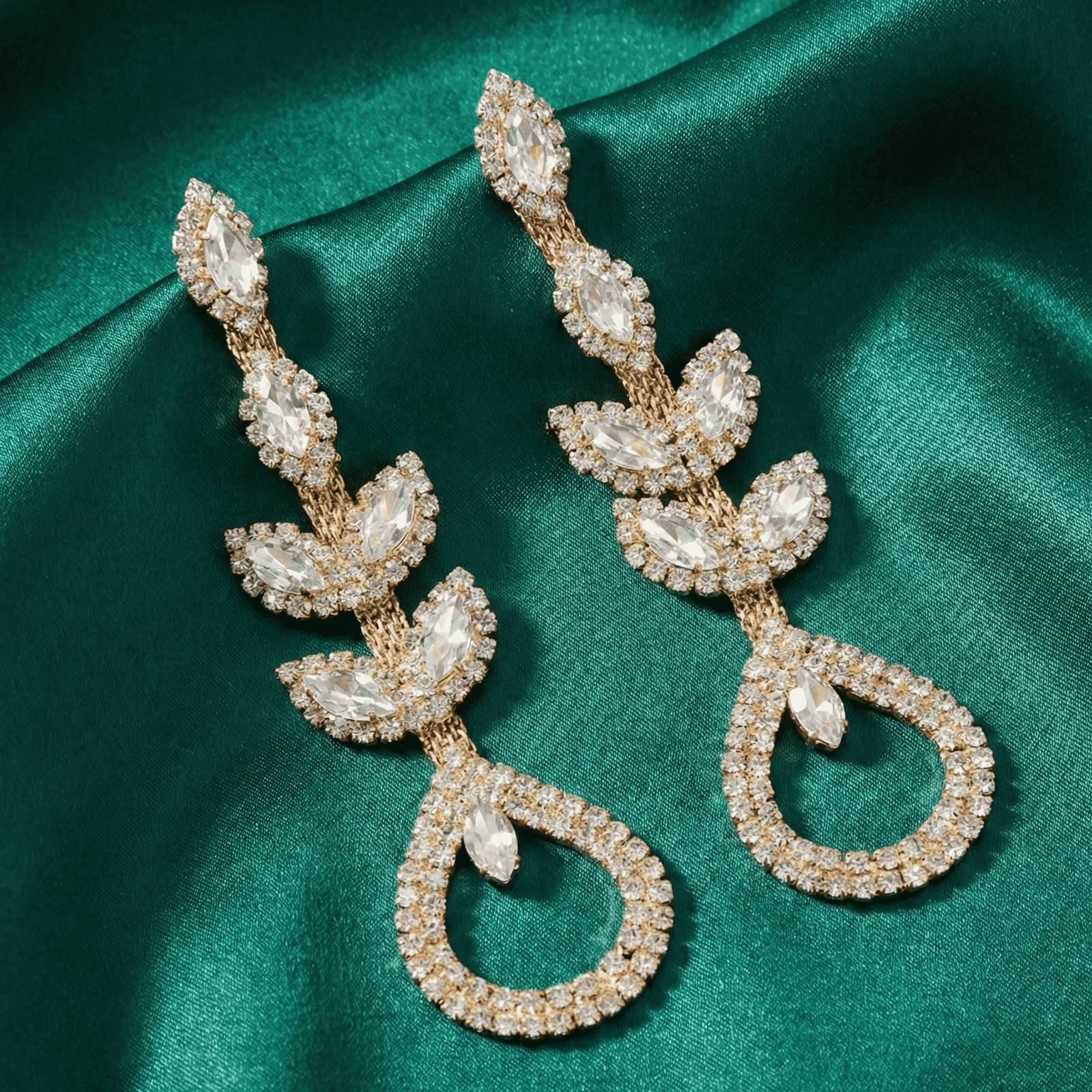 Eshanarya Crystal Drop Designer Earrings for Women – Party Wear