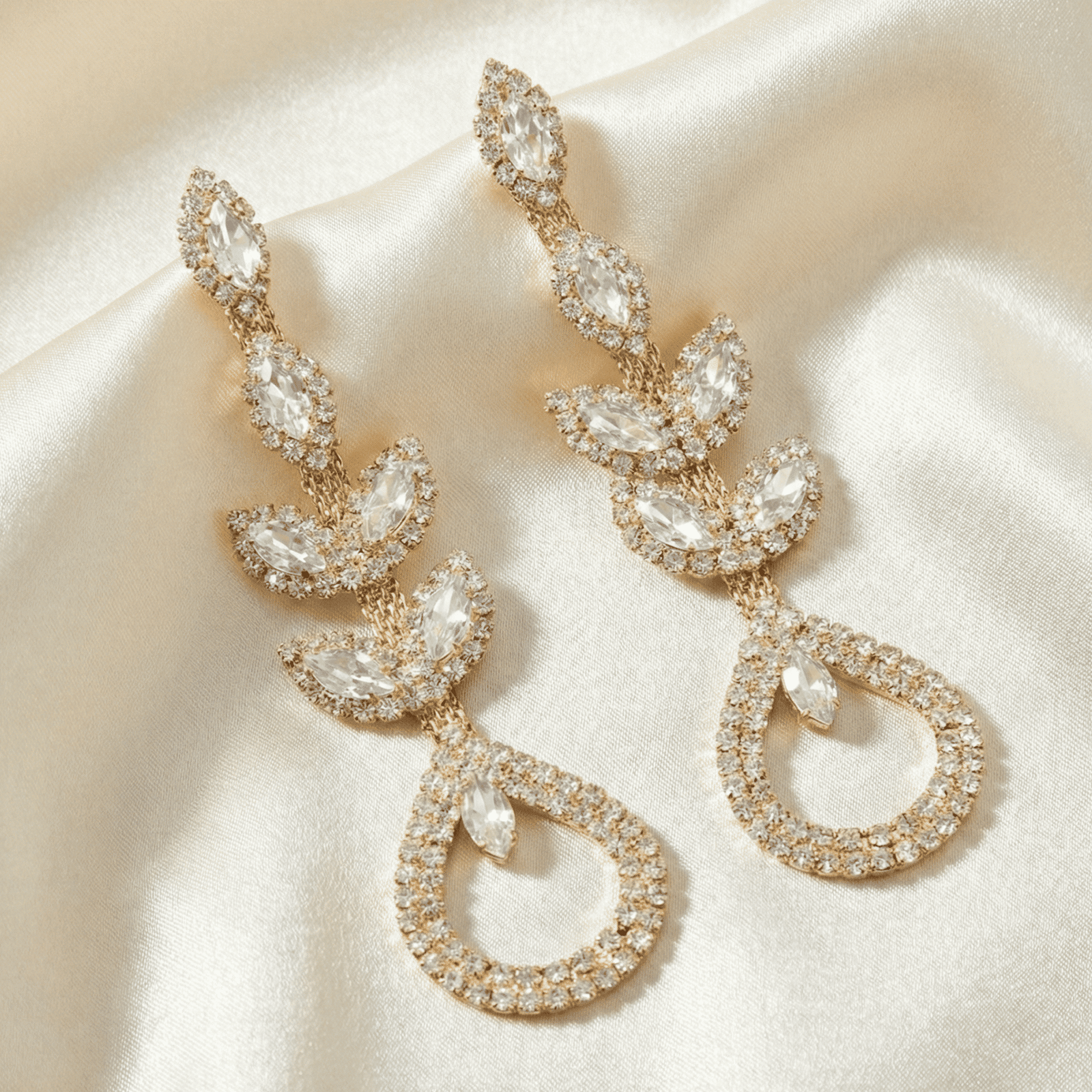 Eshanarya Crystal Drop Designer Earrings for Women – Party Wear
