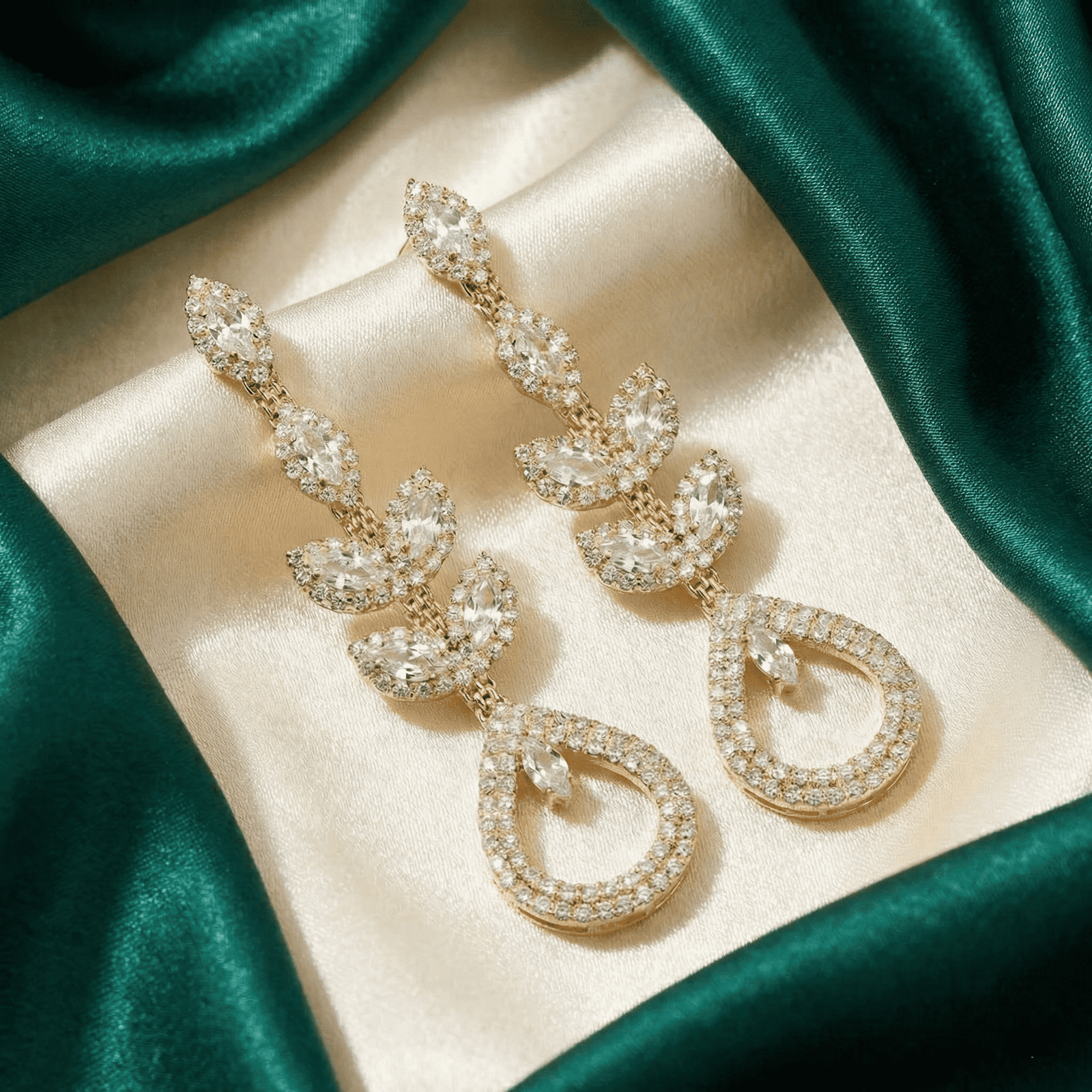 Eshanarya Crystal Drop Designer Earrings for Women – Party Wear