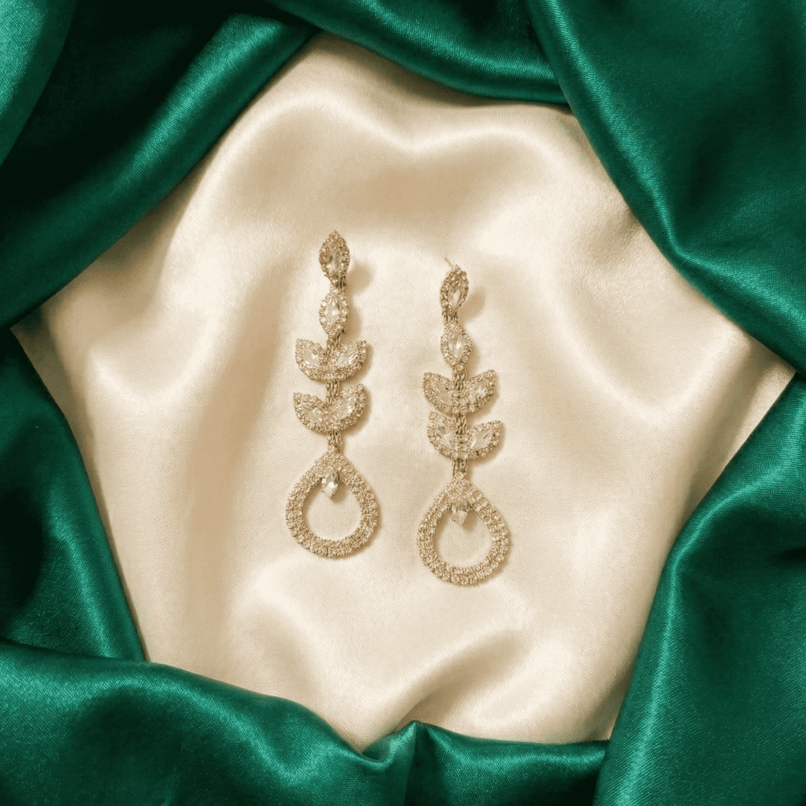 Eshanarya Crystal Drop Designer Earrings for Women – Party Wear