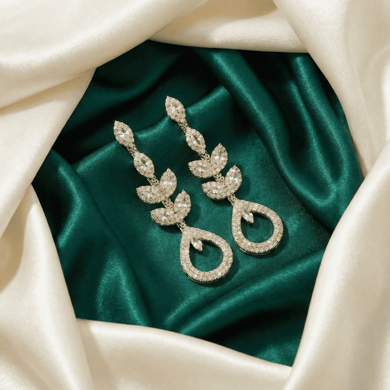 Eshanarya Crystal Drop Designer Earrings for Women – Party Wear