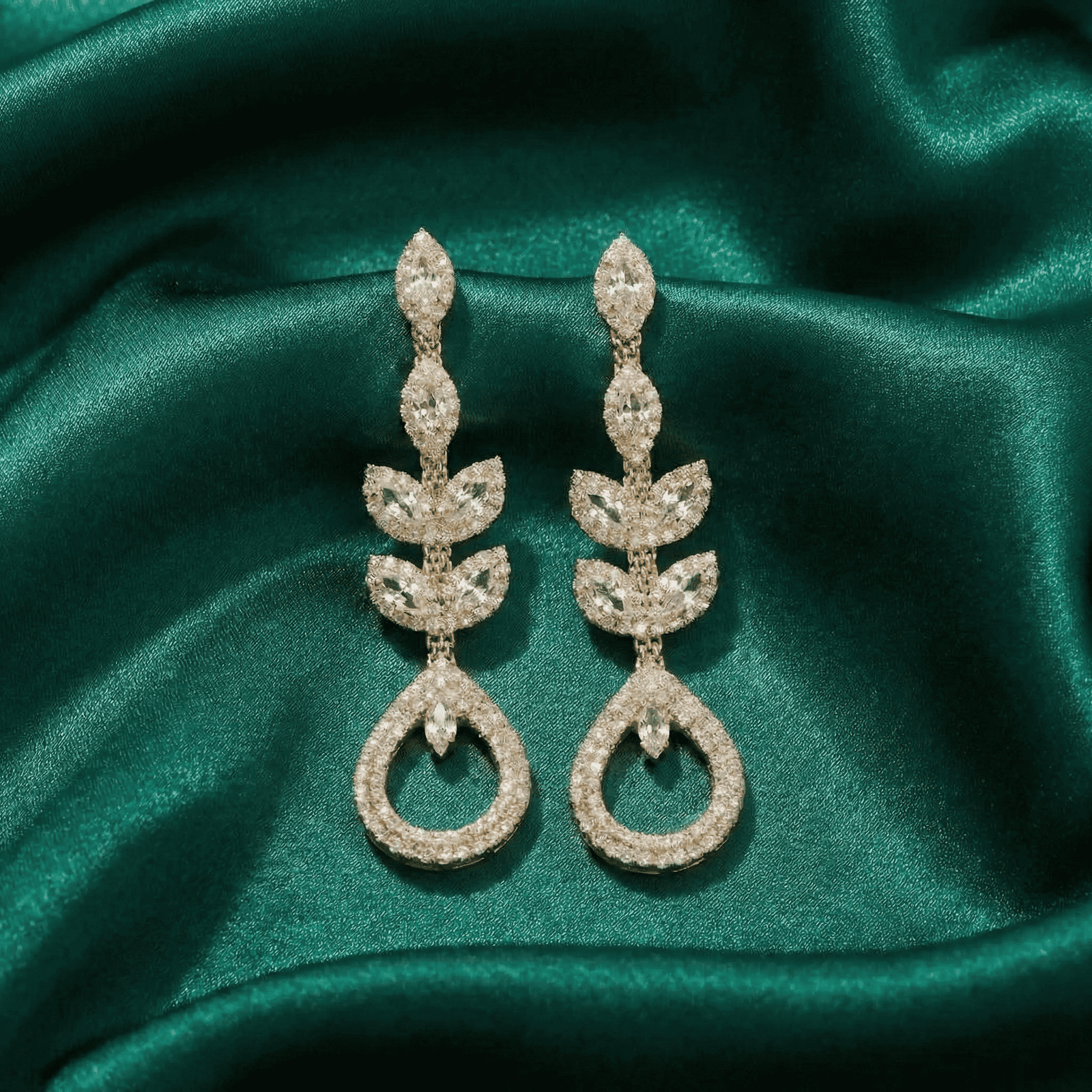 Eshanarya Crystal Drop Designer Earrings for Women – Party Wear