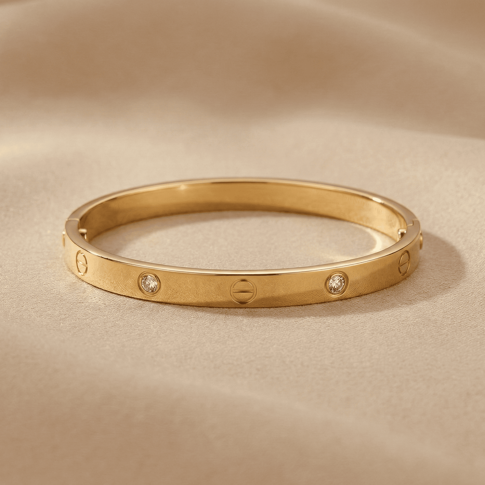 Eshanarya Gold-Tone Anti-Tarnish Stainless Steel Bracelet