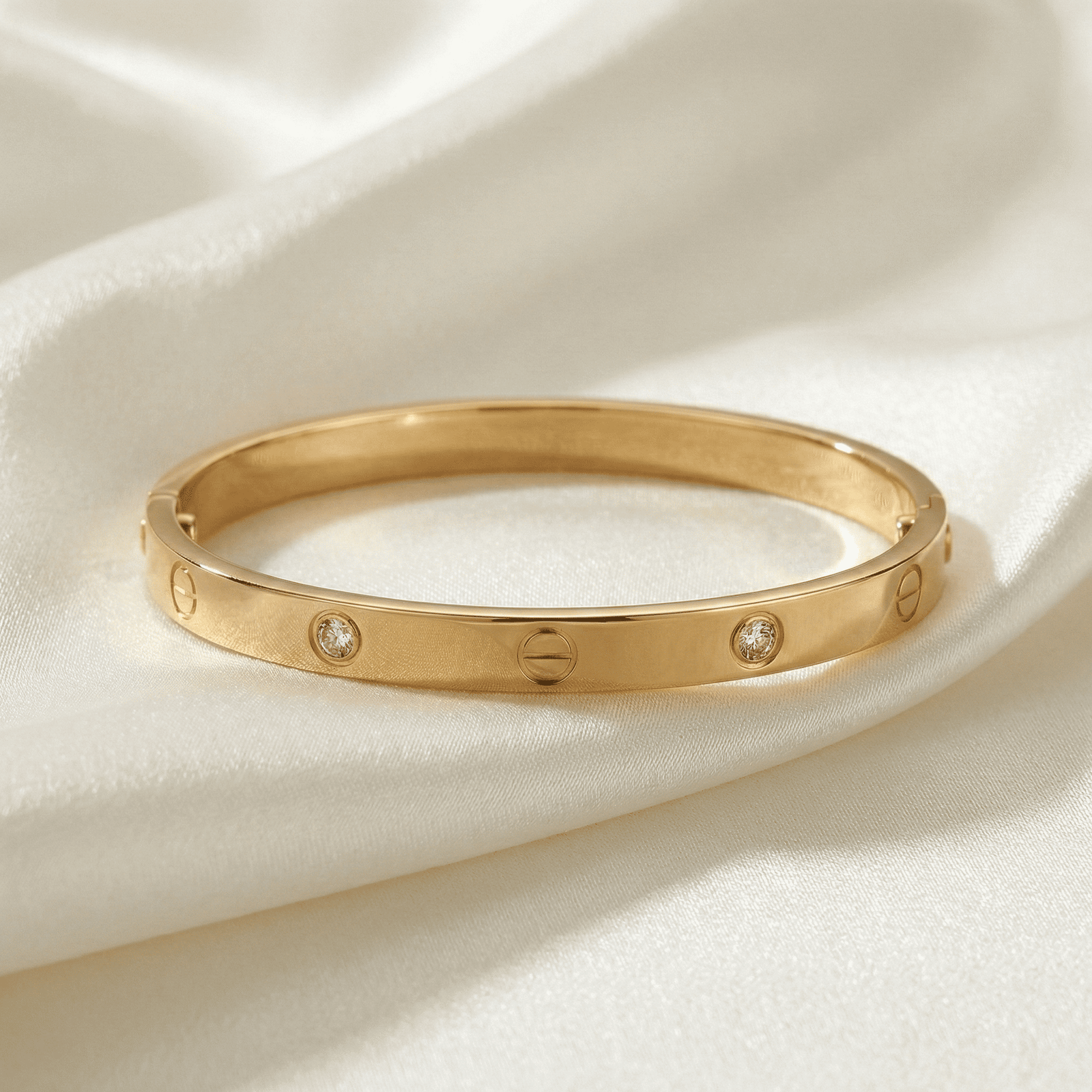 Eshanarya Gold-Tone Anti-Tarnish Stainless Steel Bracelet