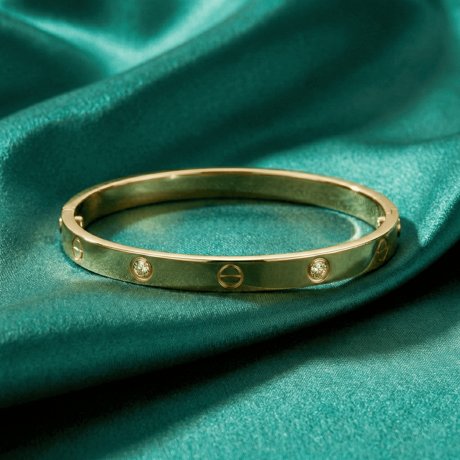 Eshanarya Gold-Tone Anti-Tarnish Stainless Steel Bracelet