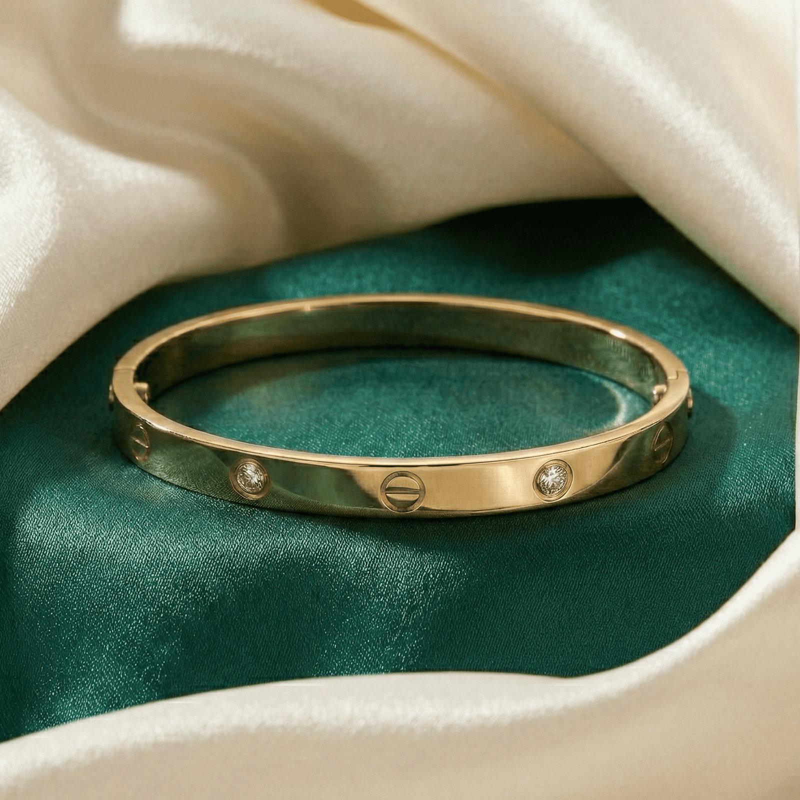 Eshanarya Gold-Tone Anti-Tarnish Stainless Steel Bracelet