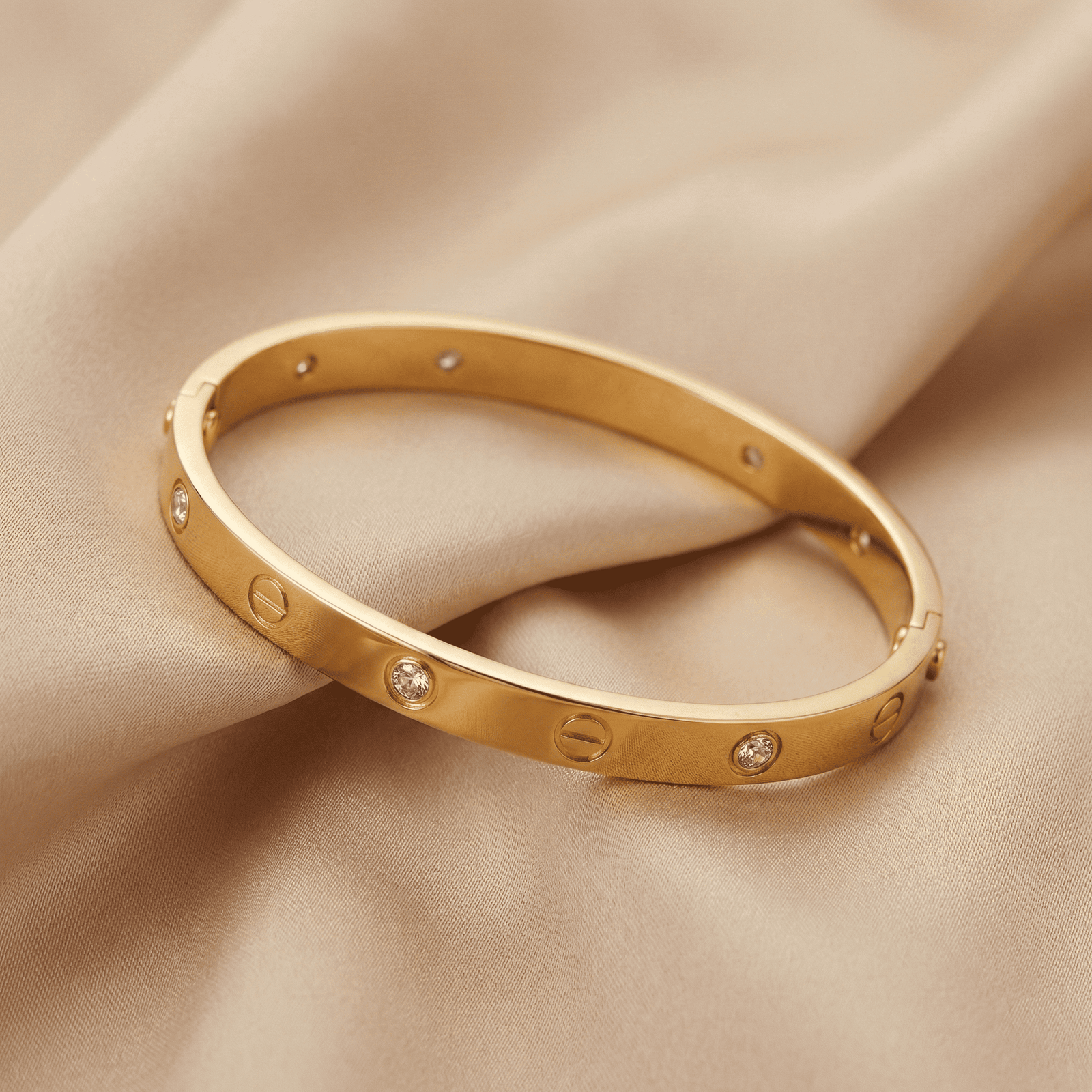 Eshanarya Gold-Tone Anti-Tarnish Stainless Steel Bracelet