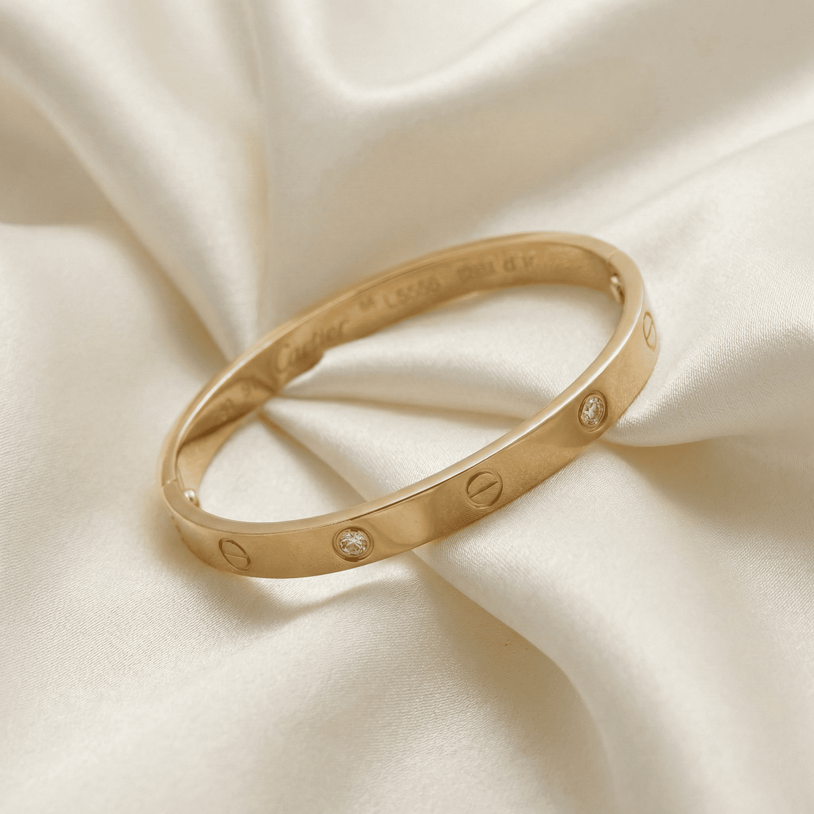 Eshanarya Gold-Tone Anti-Tarnish Stainless Steel Bracelet