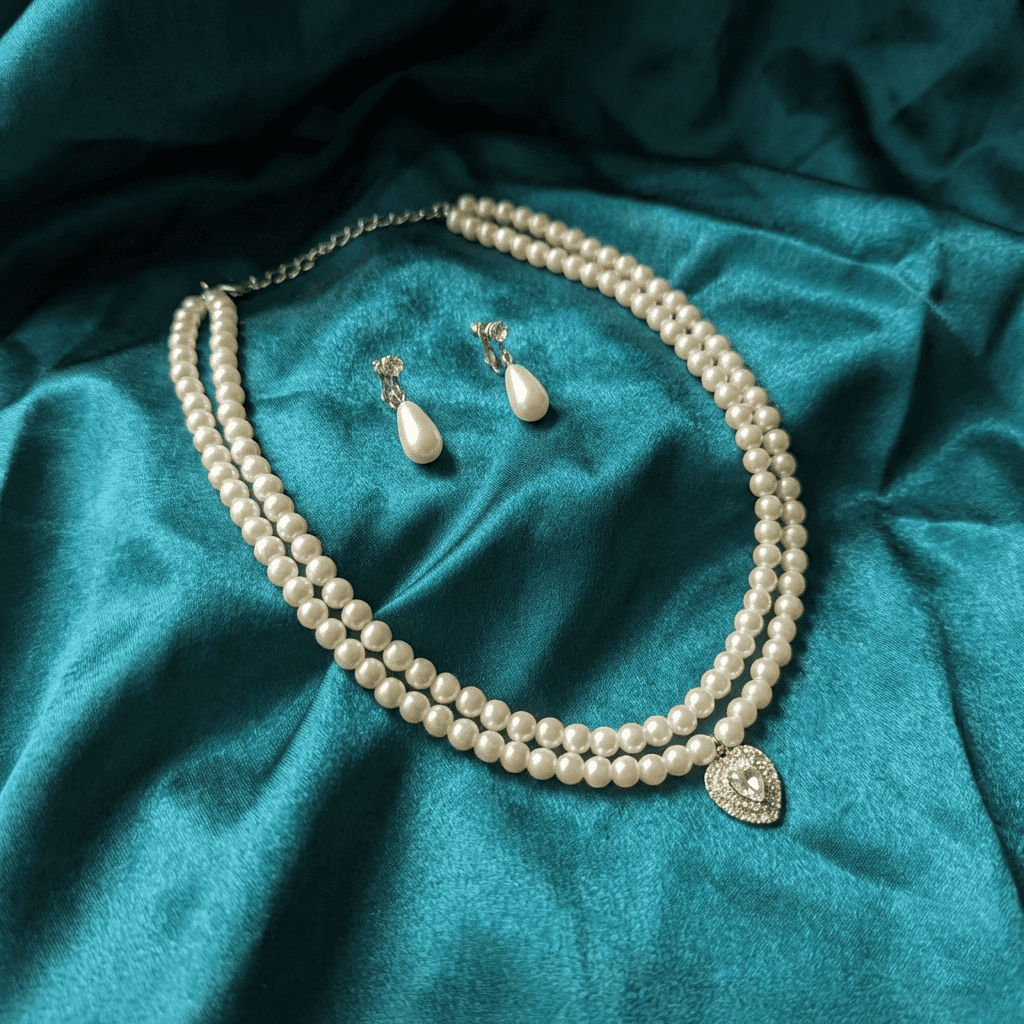 Eshanarya Hridaya Pearl Necklace Set for Women