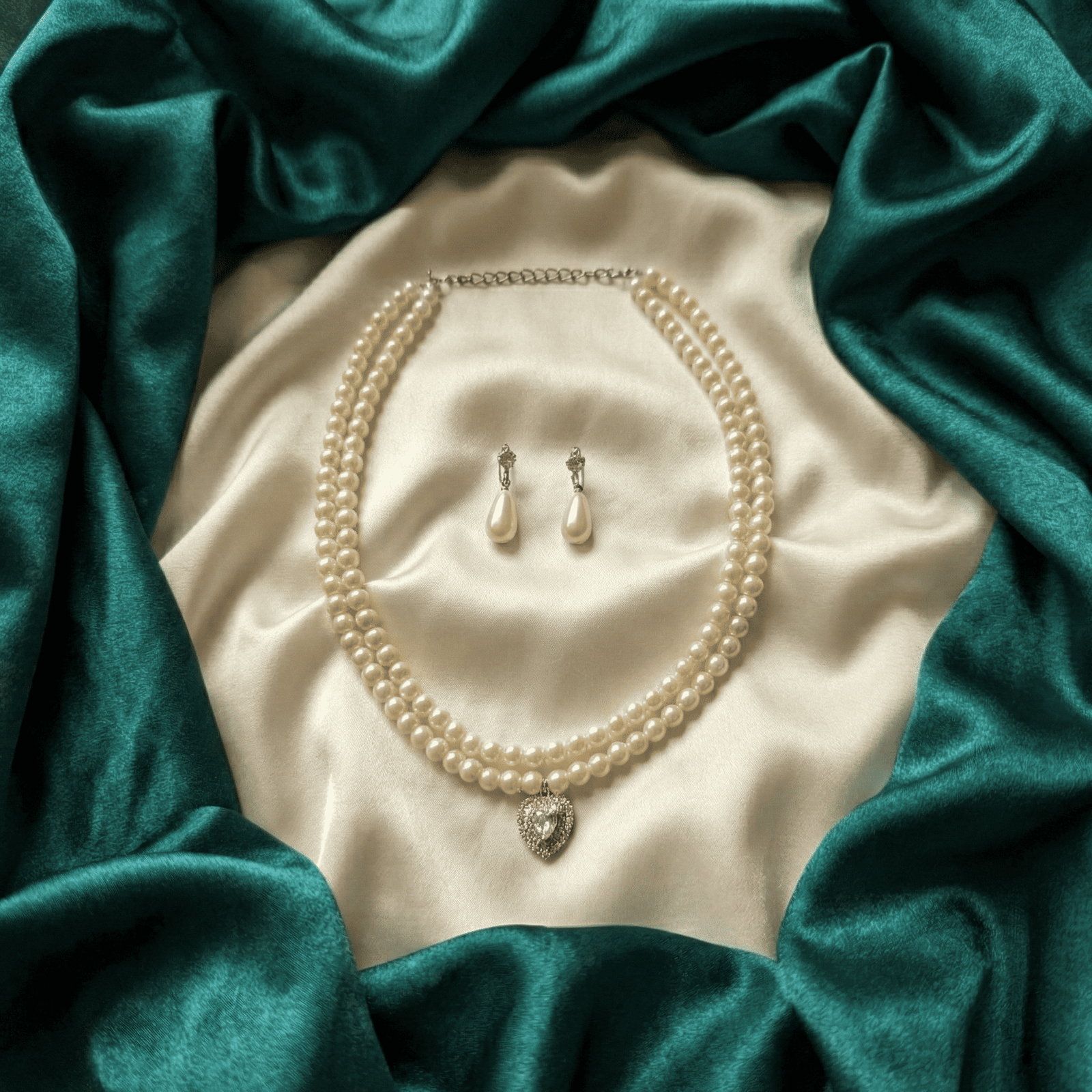 Eshanarya Hridaya Pearl Necklace Set for Women