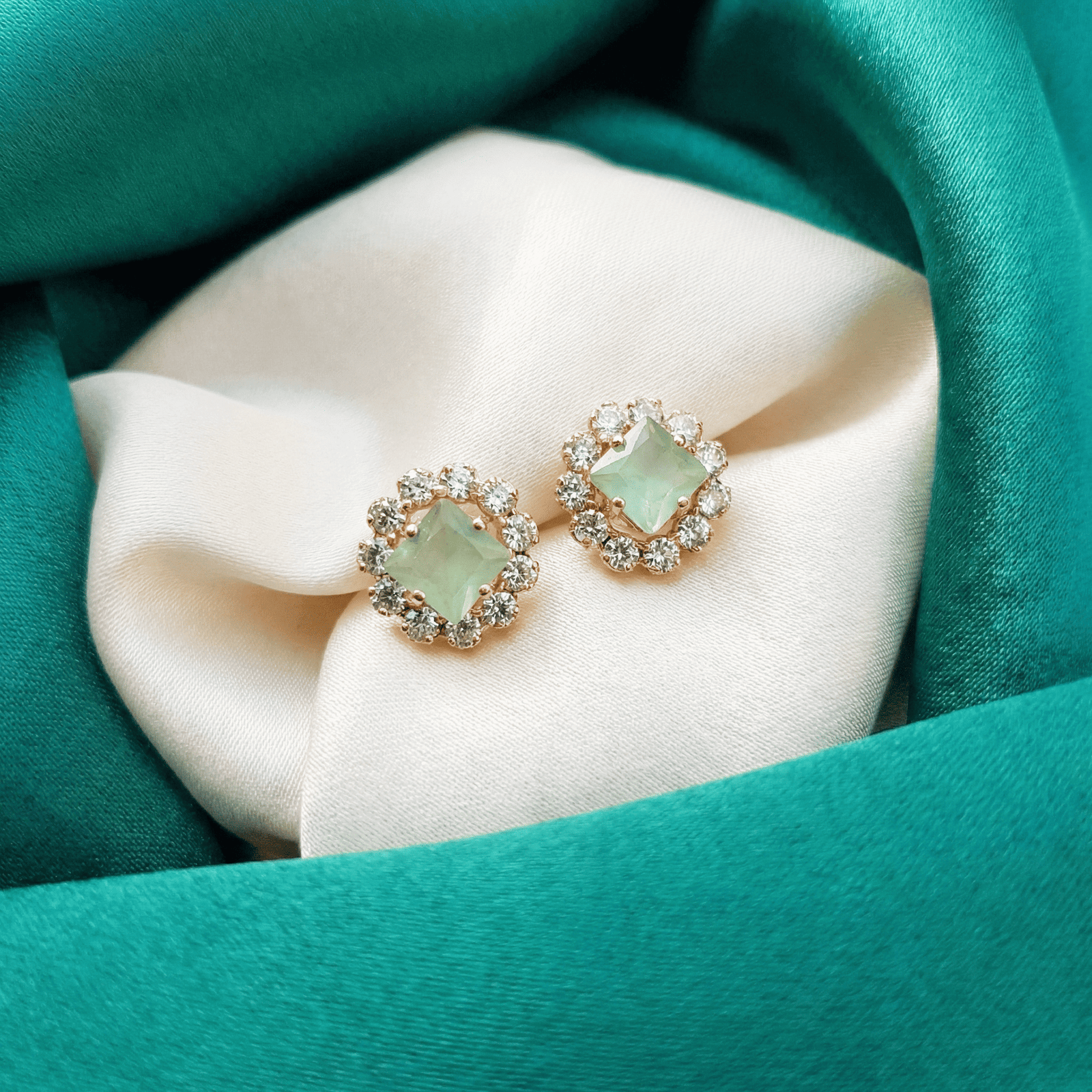 Eshanarya Pastel AD Floral Necklace Set