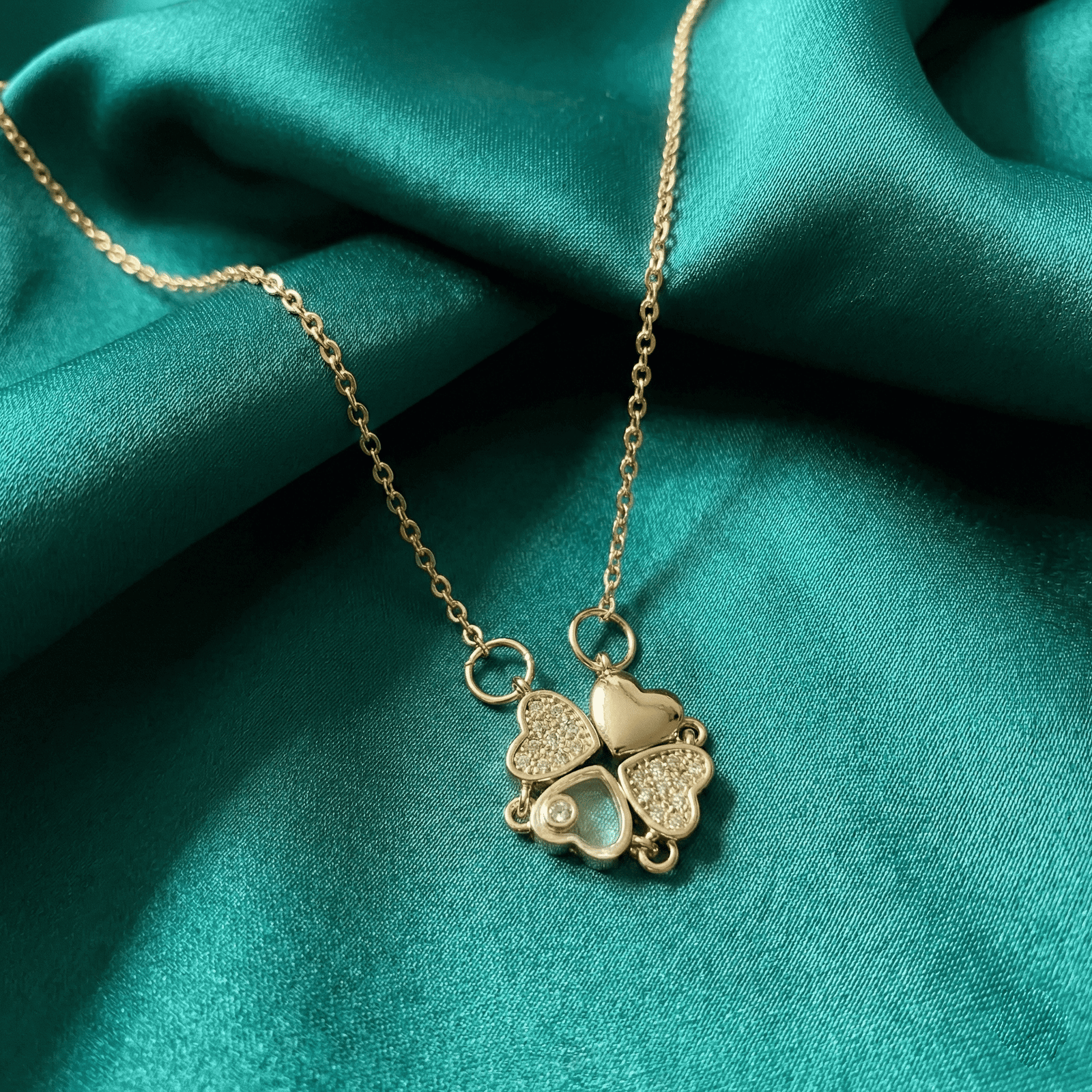 Eshanarya Gold Tone Convertible Anti-Tarnish Pendant for Women