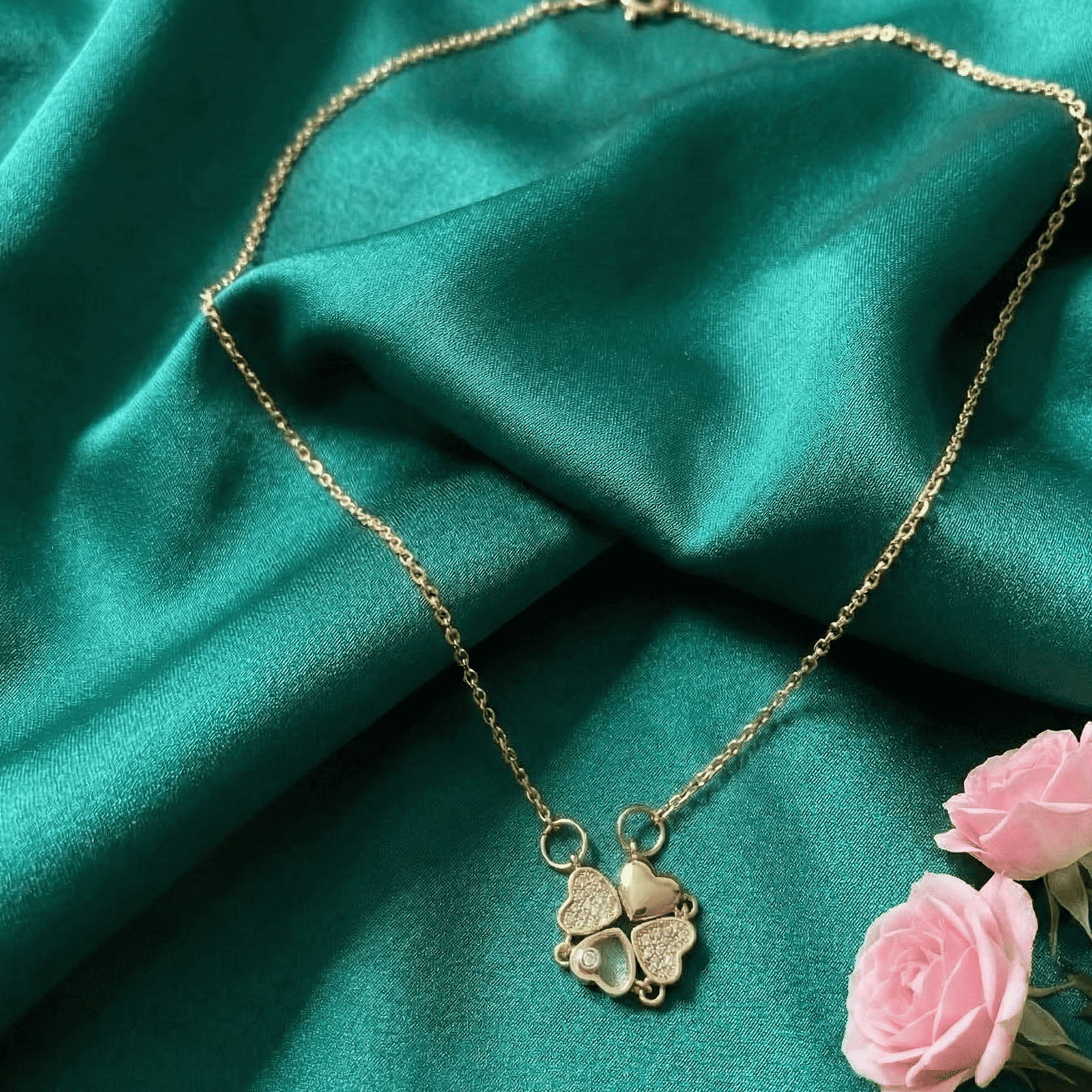 Eshanarya Gold Tone Convertible Anti-Tarnish Pendant for Women