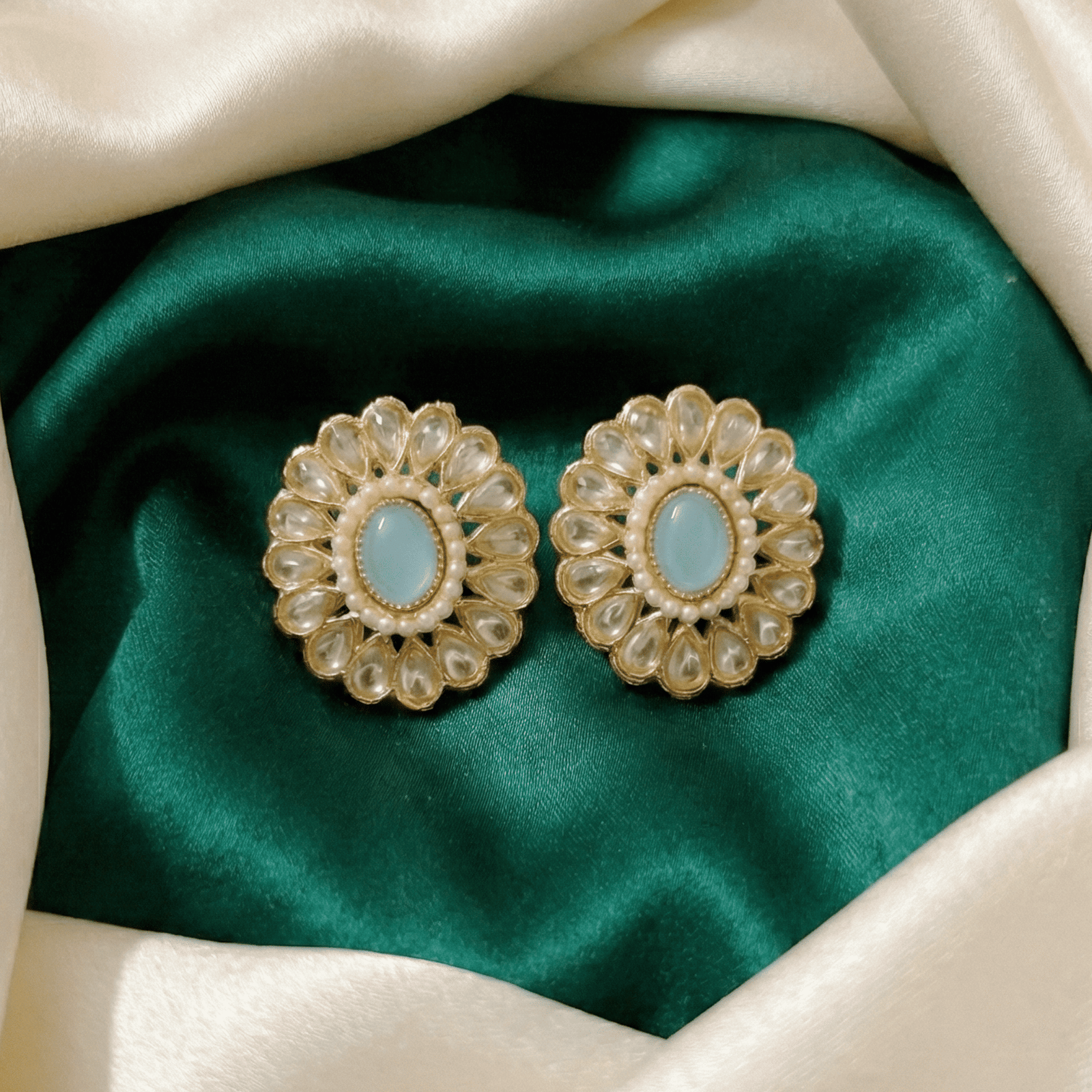 Kundan Look Convertible Stud Earrings with Interchangeable Stones– 6 Pair Set