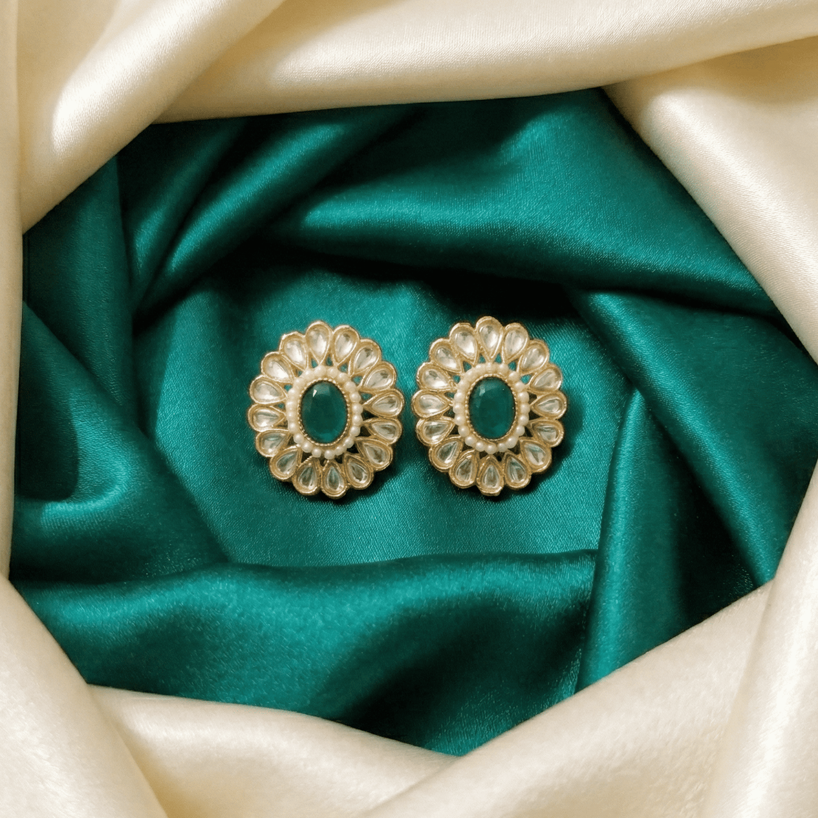 Kundan Look Convertible Stud Earrings with Interchangeable Stones– 6 Pair Set