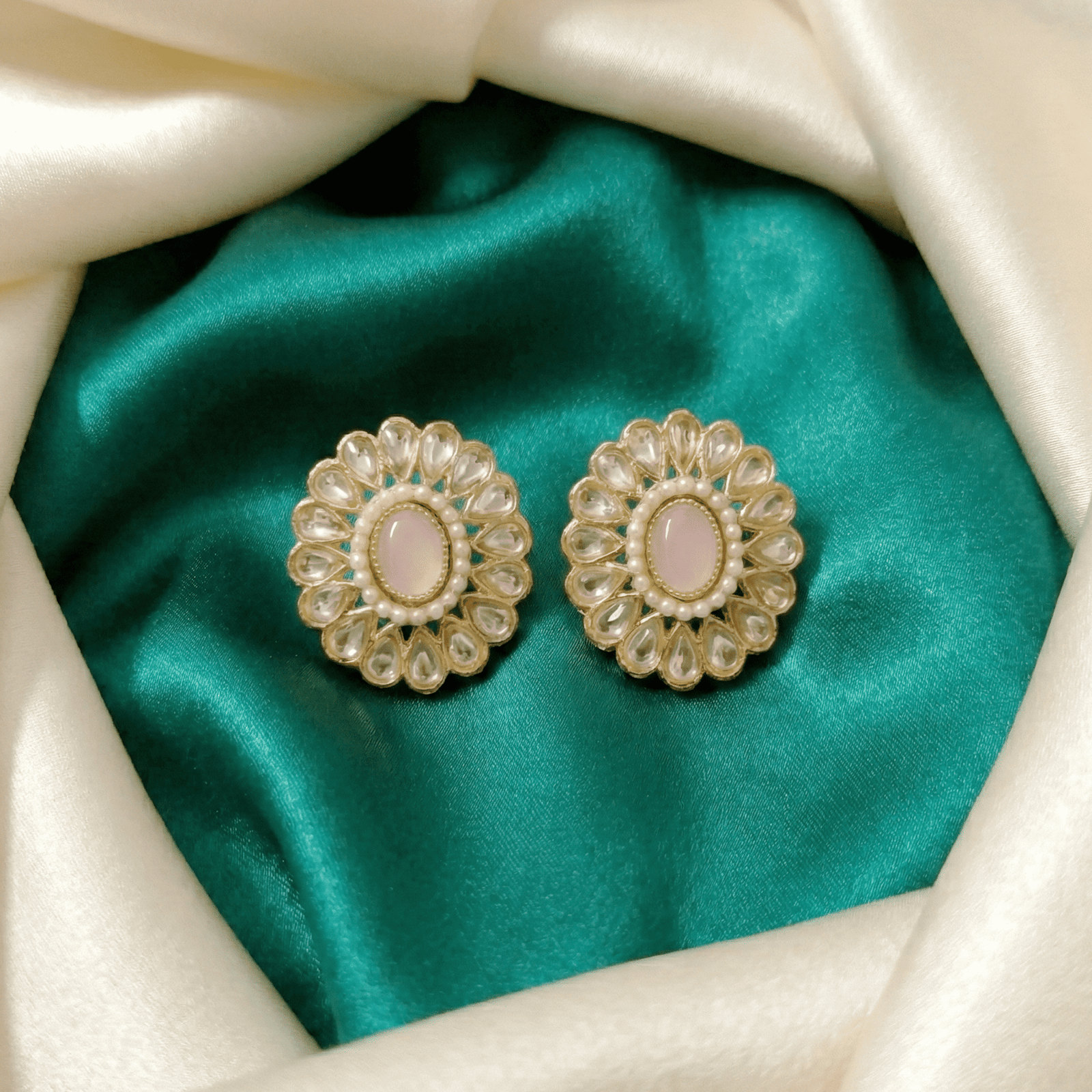 Kundan Look Convertible Stud Earrings with Interchangeable Stones– 6 Pair Set