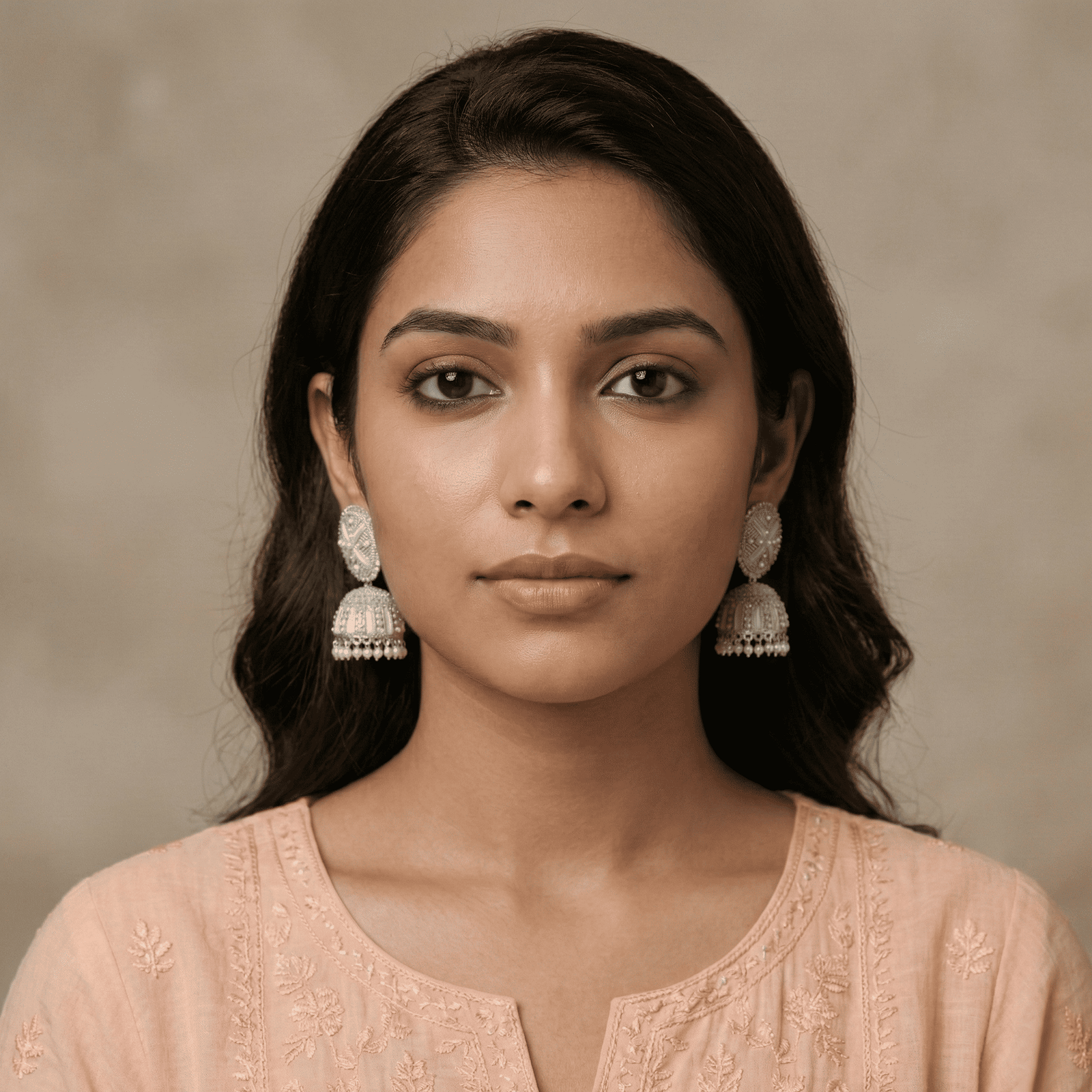 Oxidised Silver Mirror-Style Jhumka Earrings– A Reflective Statement with Traditional Depth