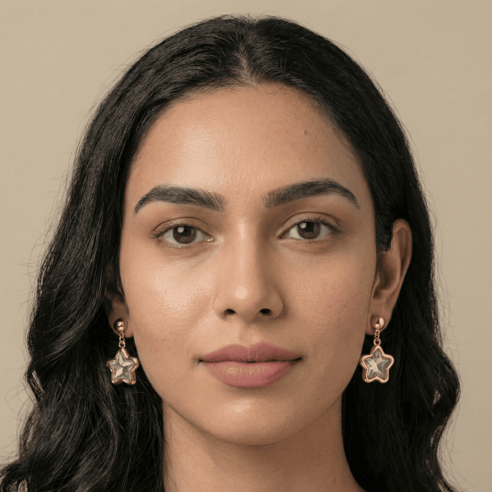 Star Shape Crystal Drop Earrings for Women