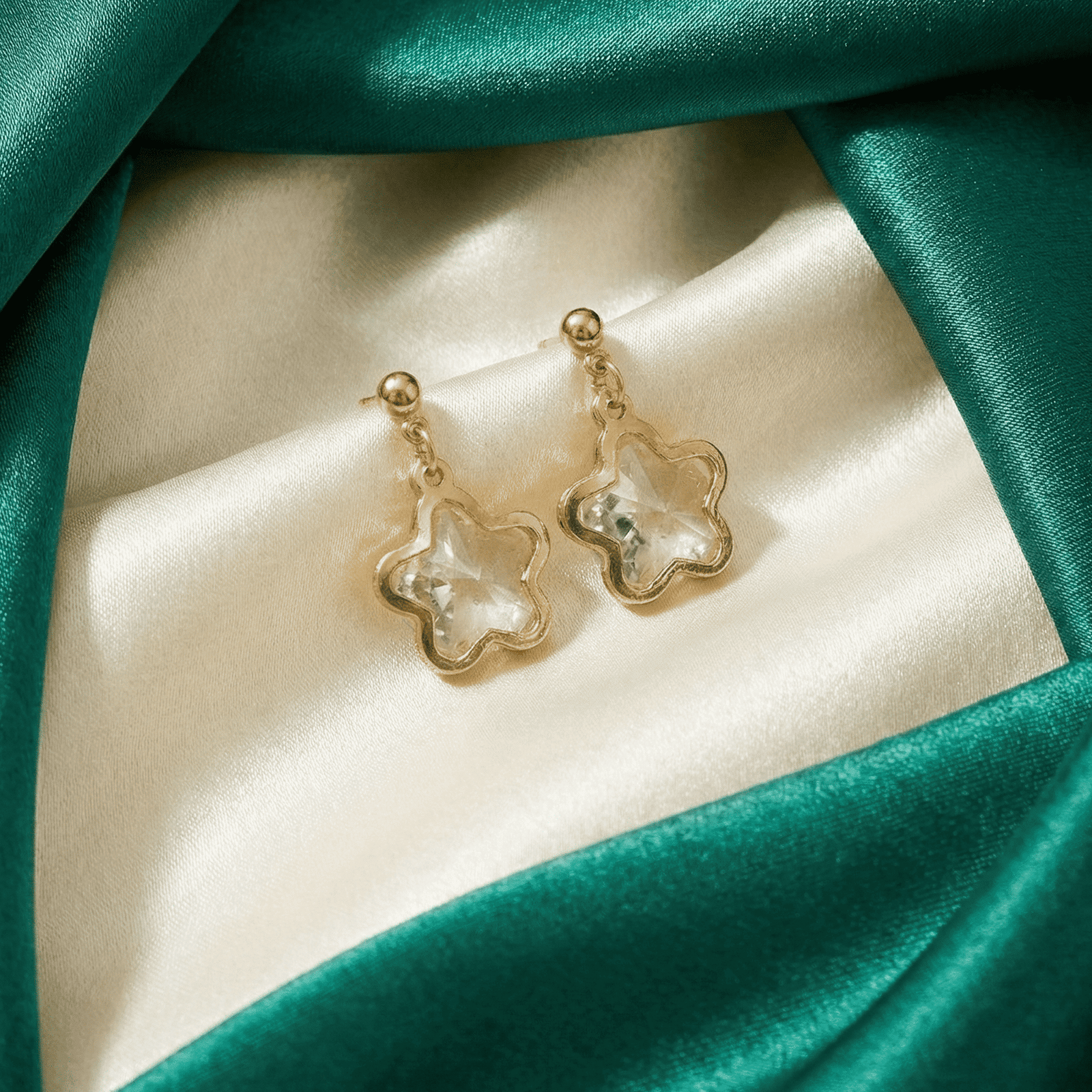 Star Shape Crystal Drop Earrings for Women