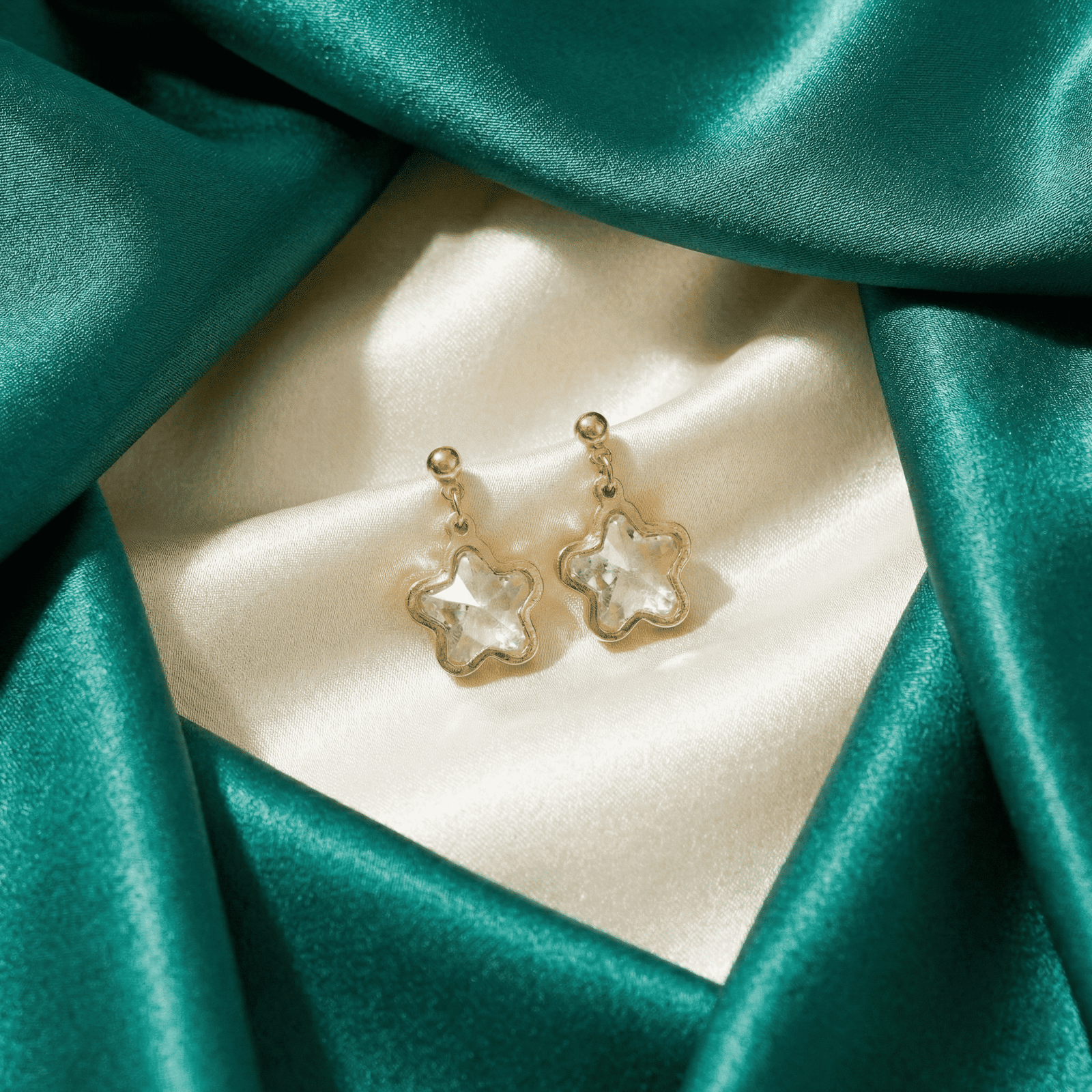 Star Shape Crystal Drop Earrings for Women